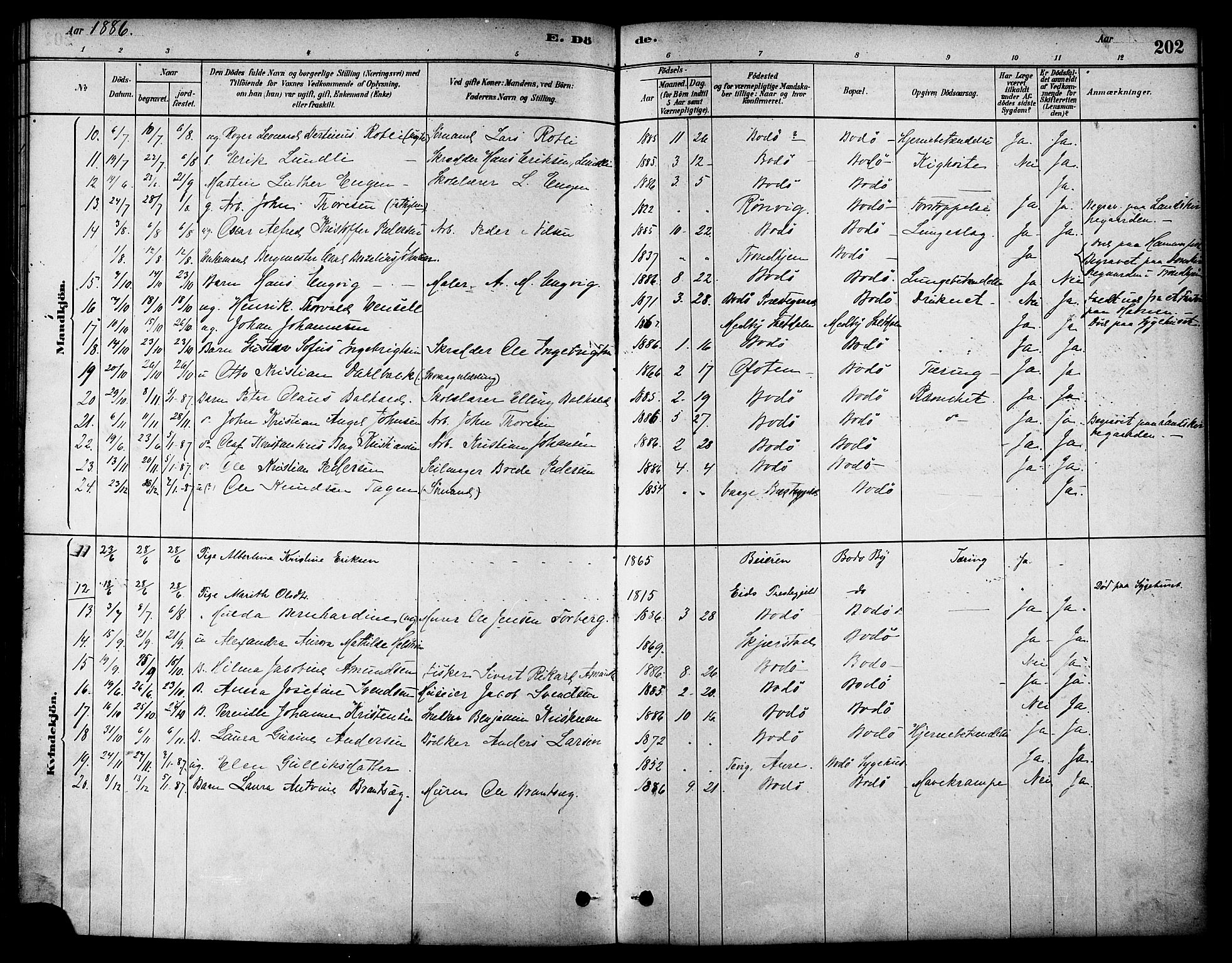 Ministerialprotokoller, klokkerbøker og fødselsregistre - Nordland, SAT/A-1459/801/L0030: Parish register (copy) no. 801C05, 1879-1887, p. 202