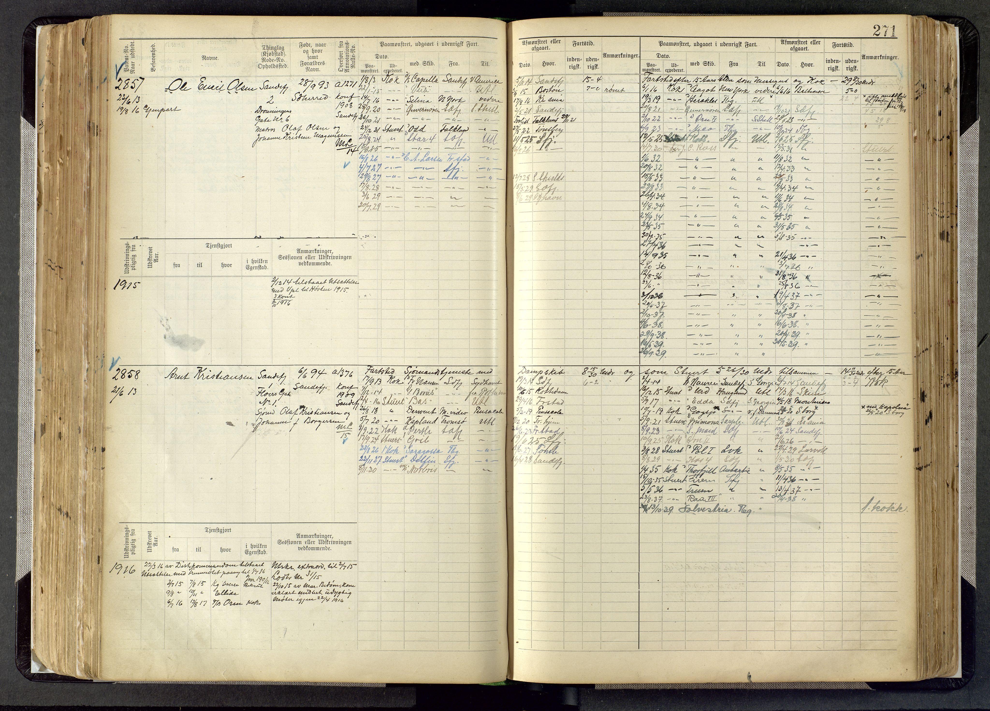 Sandefjord innrulleringskontor, SAKO/A-788/F/Fb/L0008: Hovedrulle, 1897, p. 271