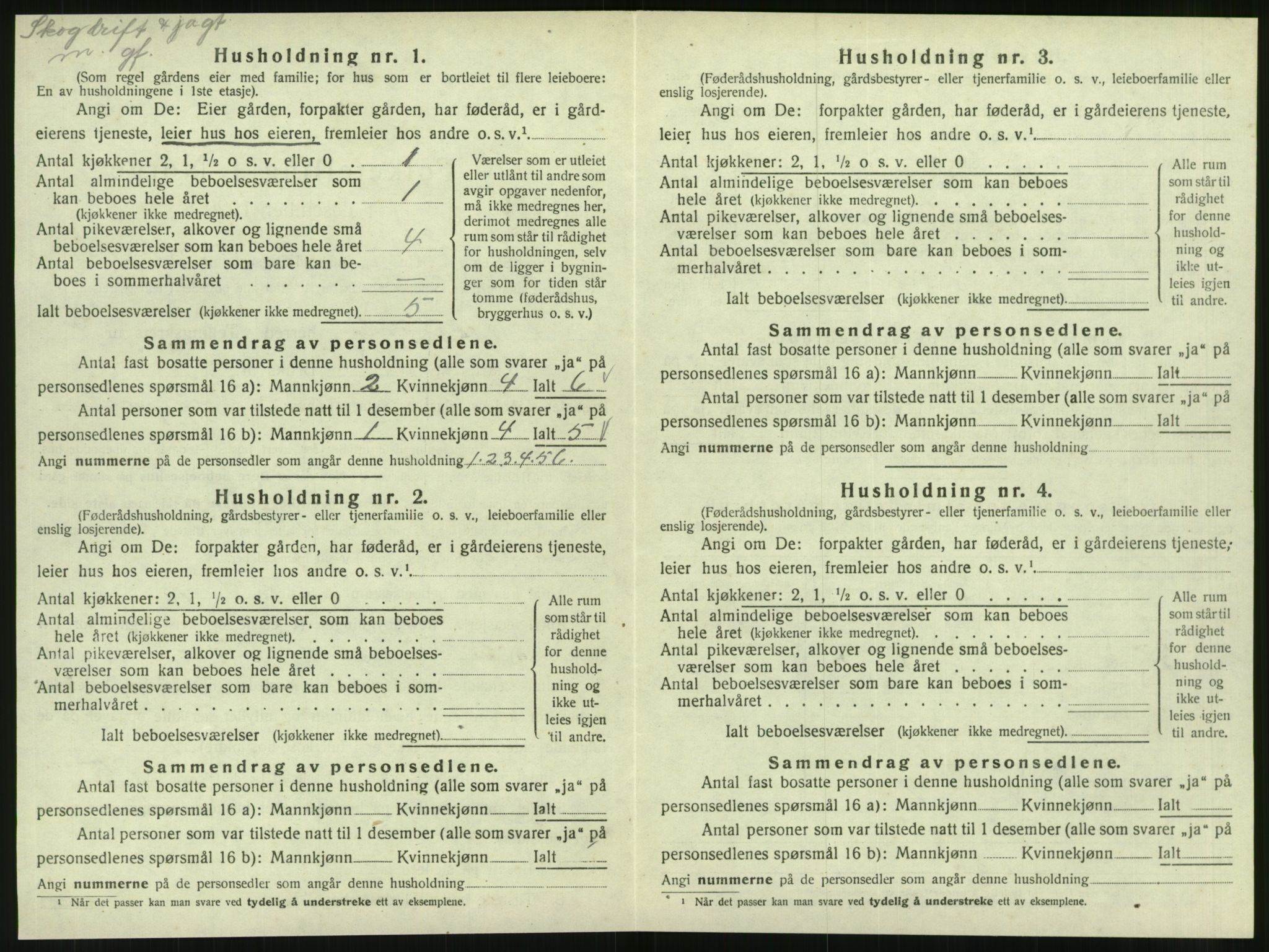 SAT, 1920 census for Velfjord, 1920, p. 464