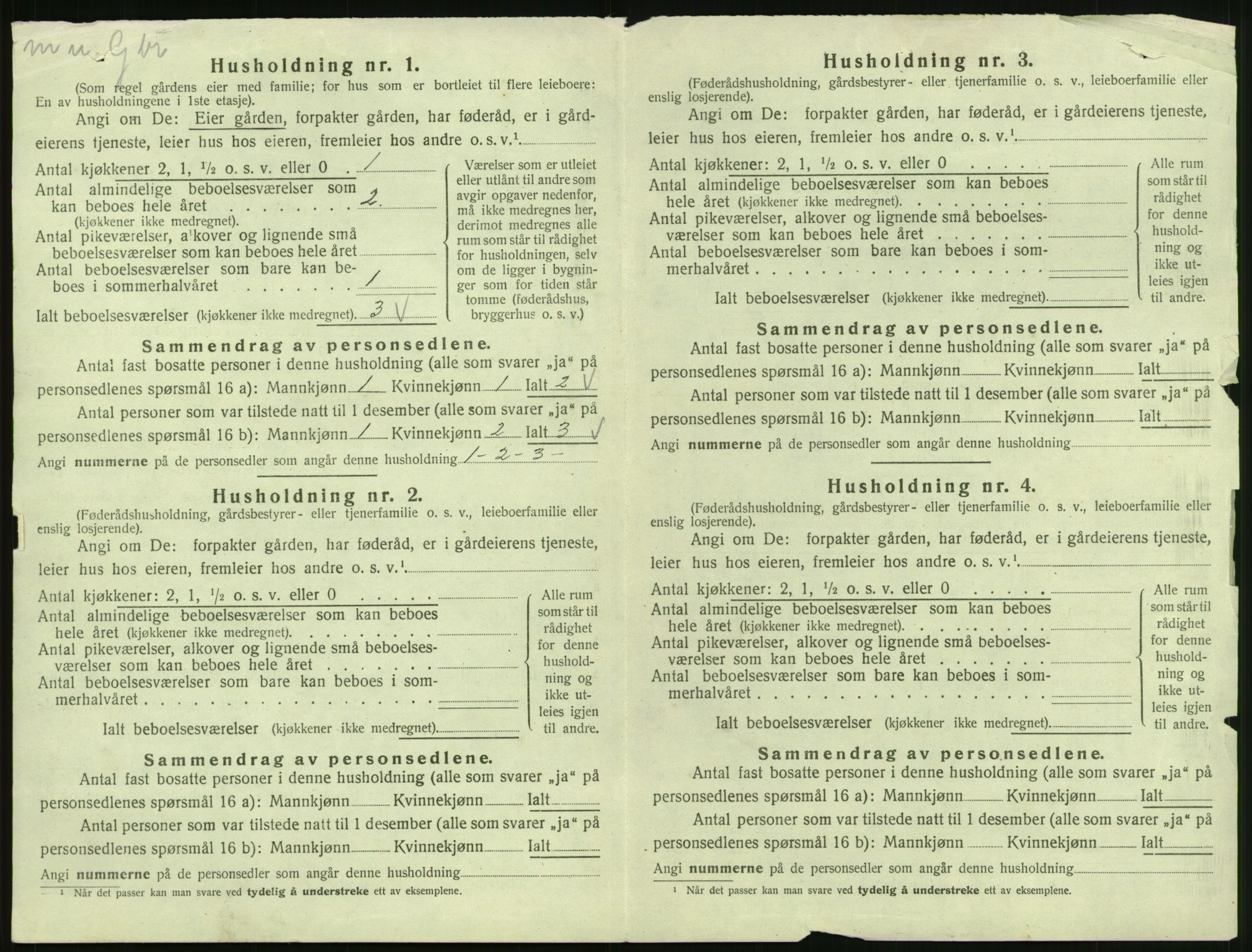 SAST, 1920 census for Sokndal, 1920, p. 1032