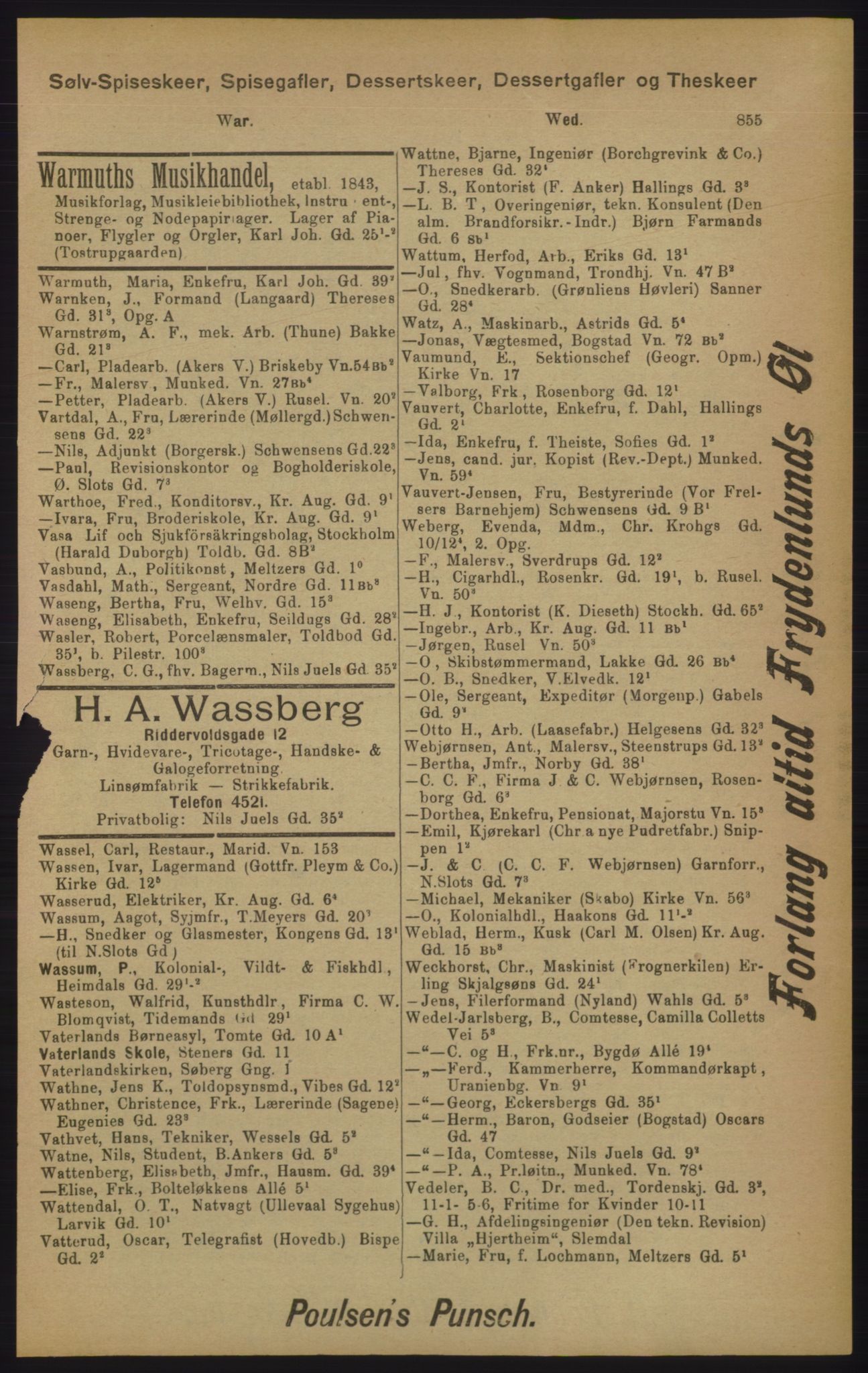 Kristiania/Oslo adressebok, PUBL/-, 1905, p. 855