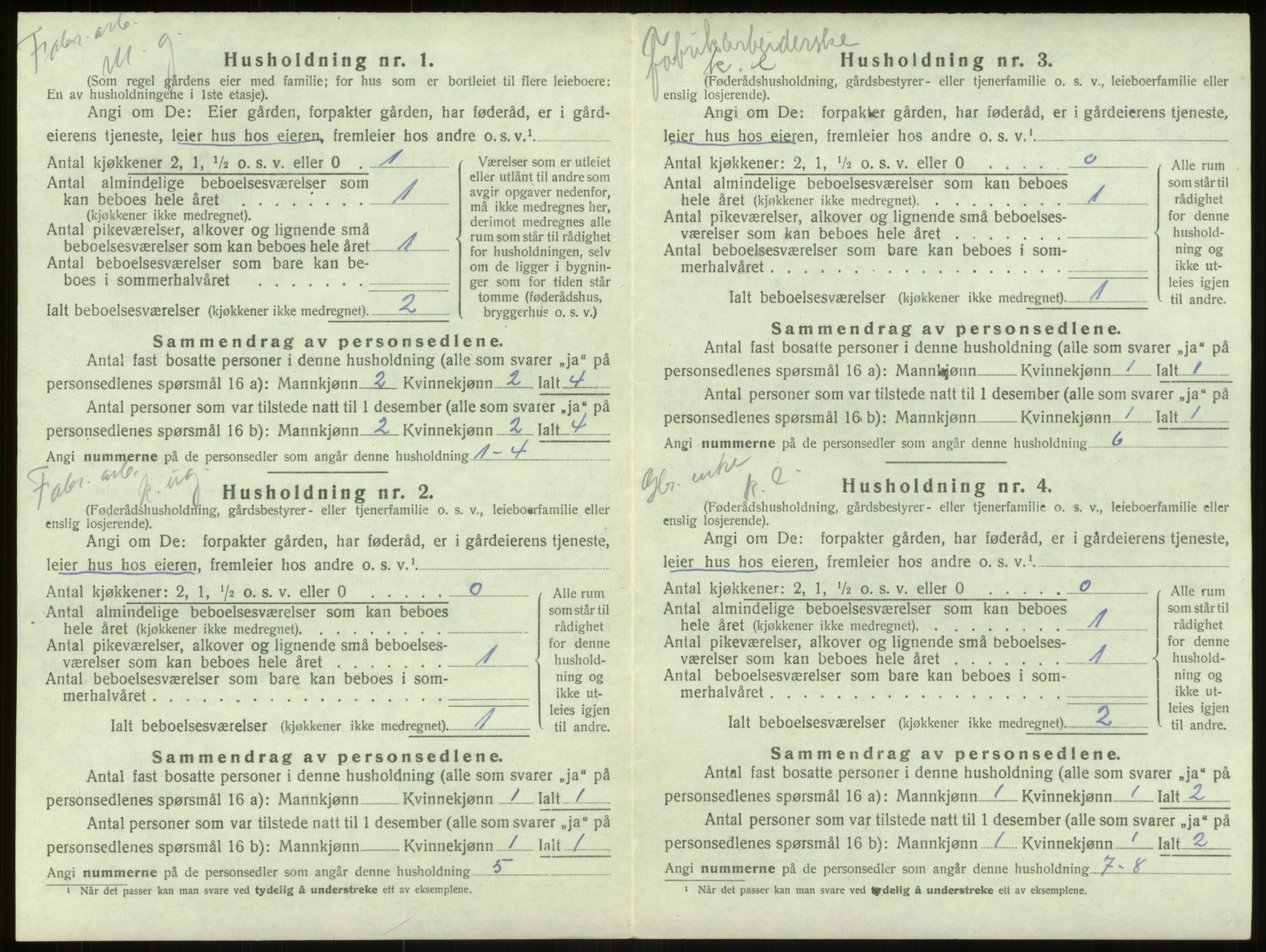 SAB, 1920 census for Haus, 1920, p. 1642