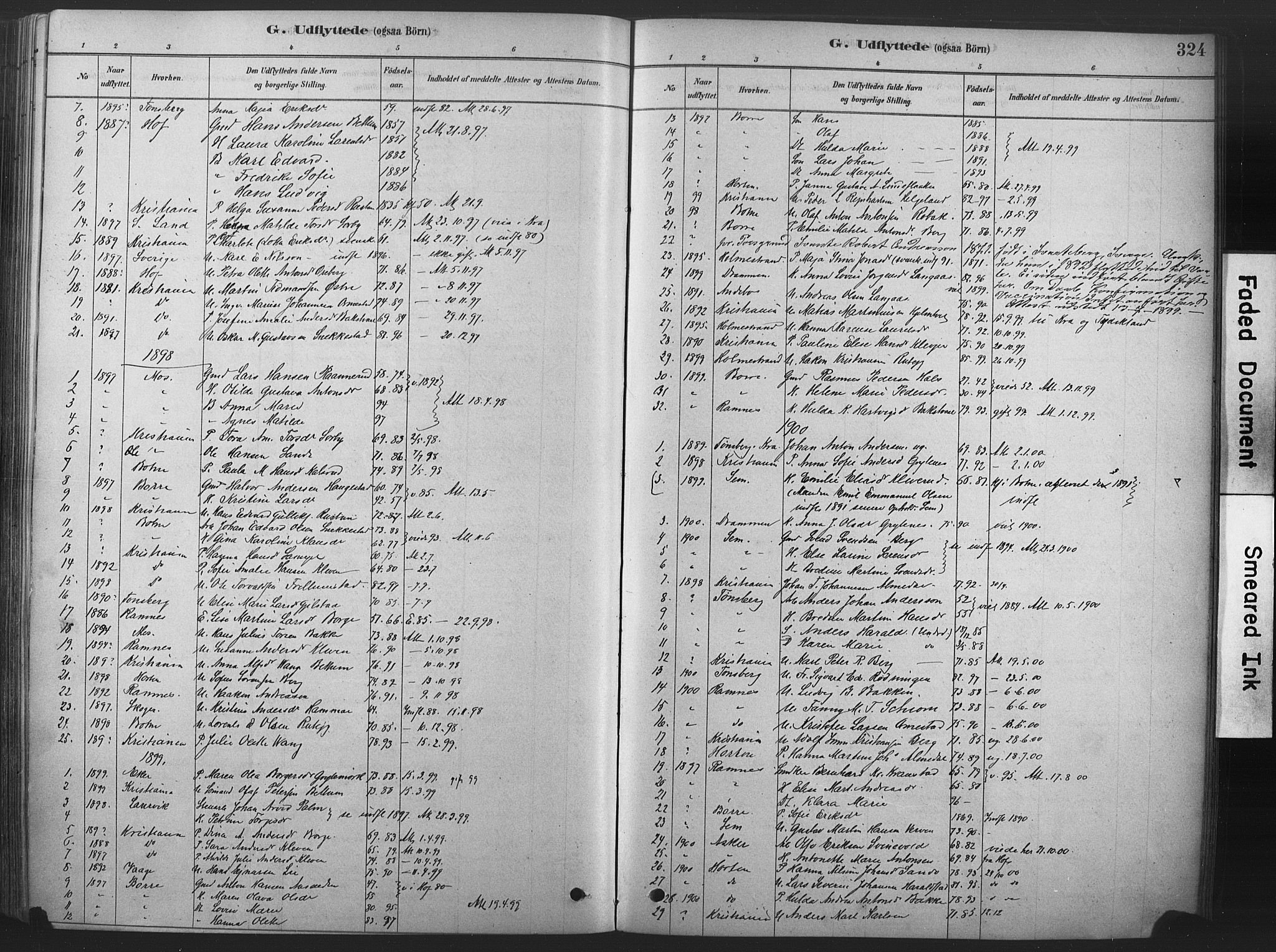 Våle kirkebøker, SAKO/A-334/F/Fa/L0011: Parish register (official) no. I 11, 1878-1906, p. 324