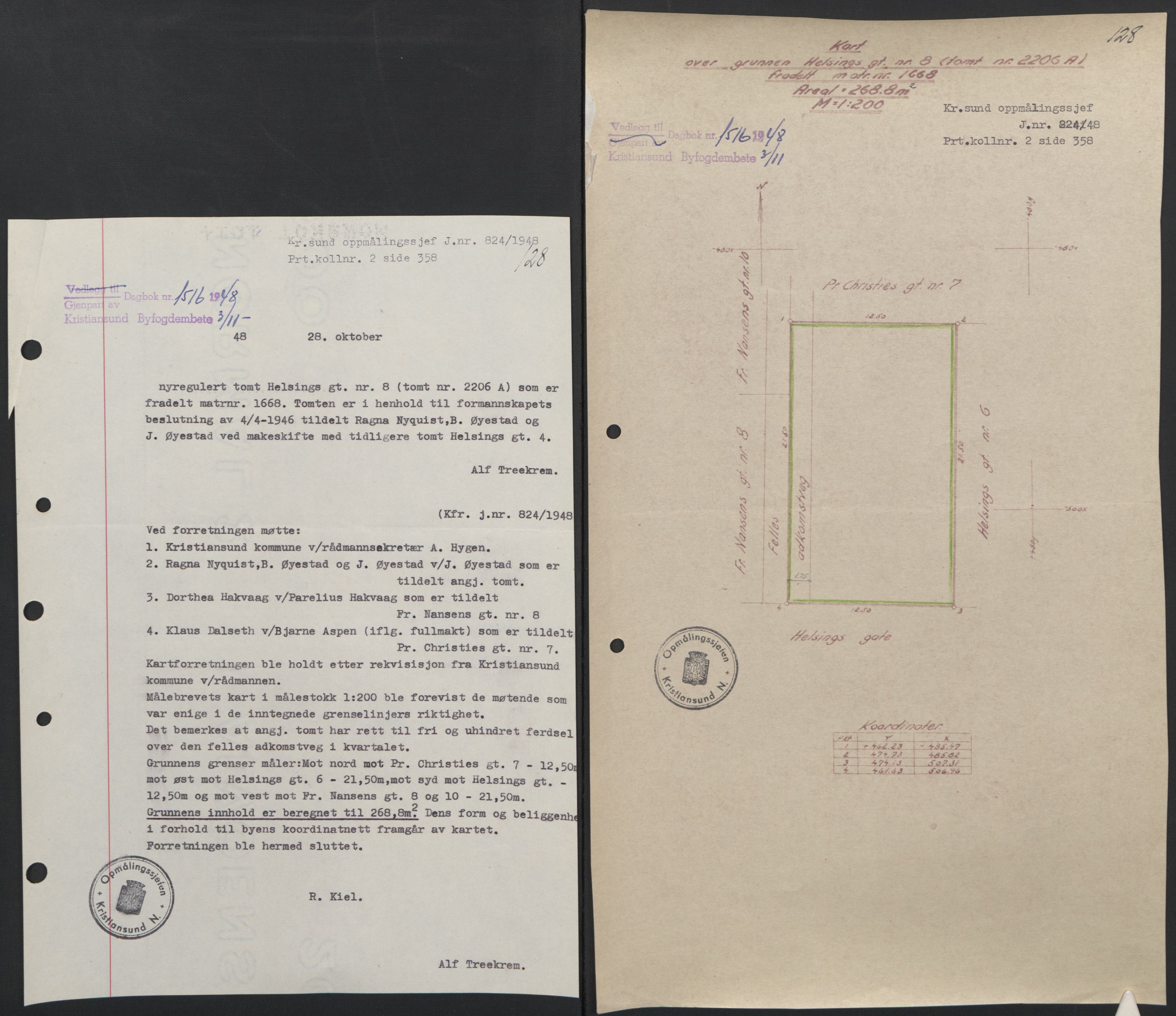 Kristiansund byfogd, AV/SAT-A-4587/A/27: Mortgage book no. 42, 1947-1950, Diary no: : 1516/1948