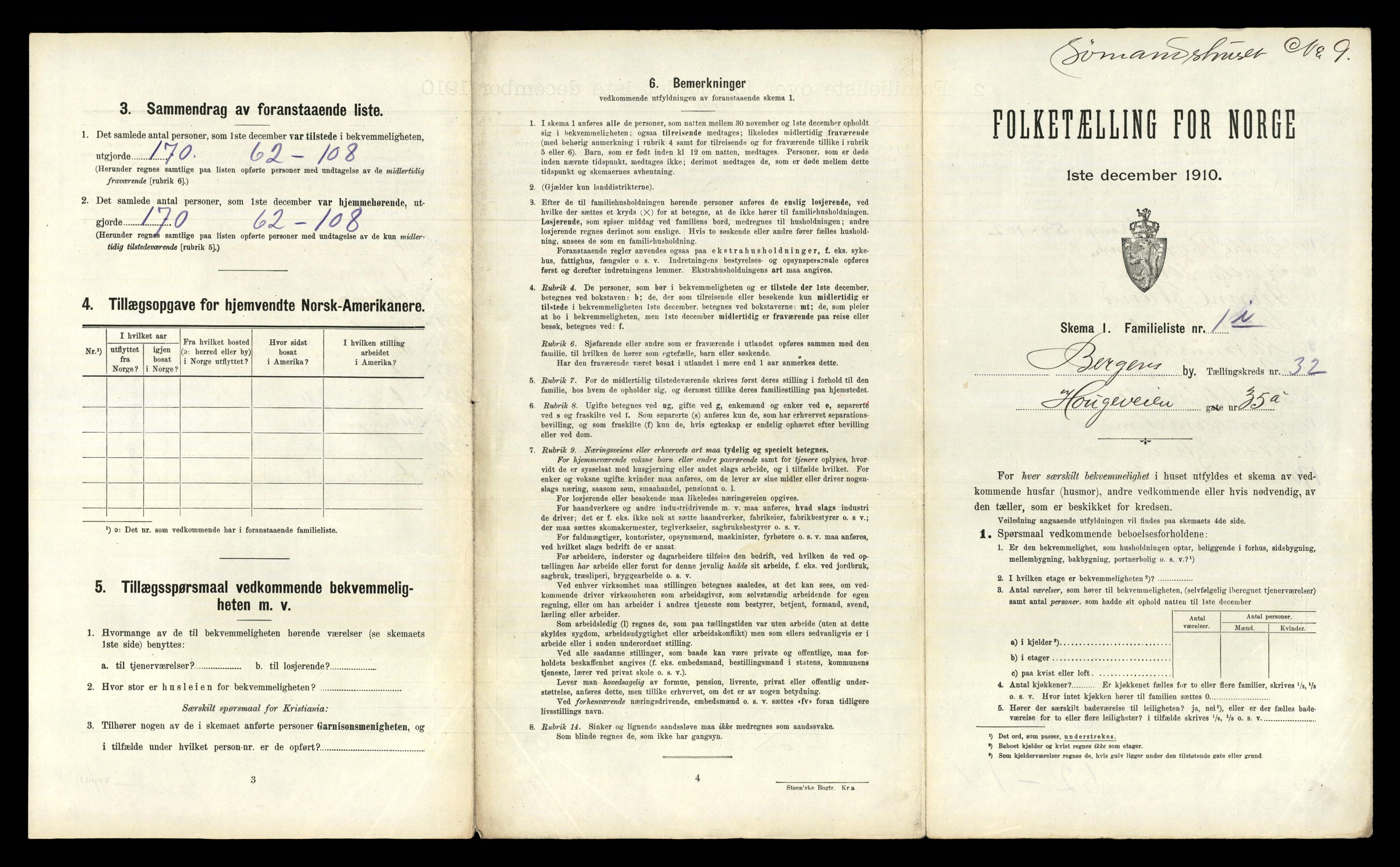 RA, 1910 census for Bergen, 1910, p. 10925