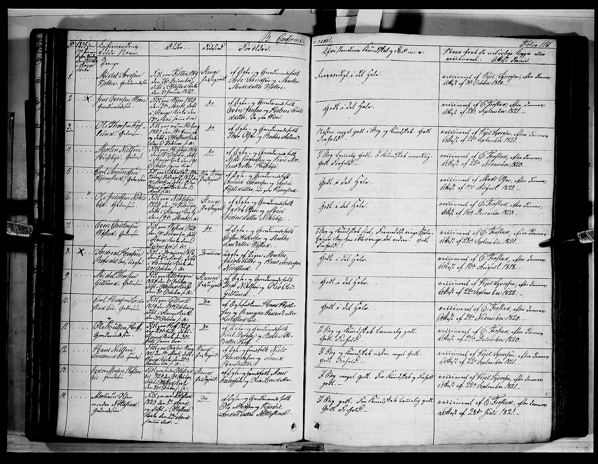 Stange prestekontor, SAH/PREST-002/K/L0010: Parish register (official) no. 10, 1835-1845, p. 116