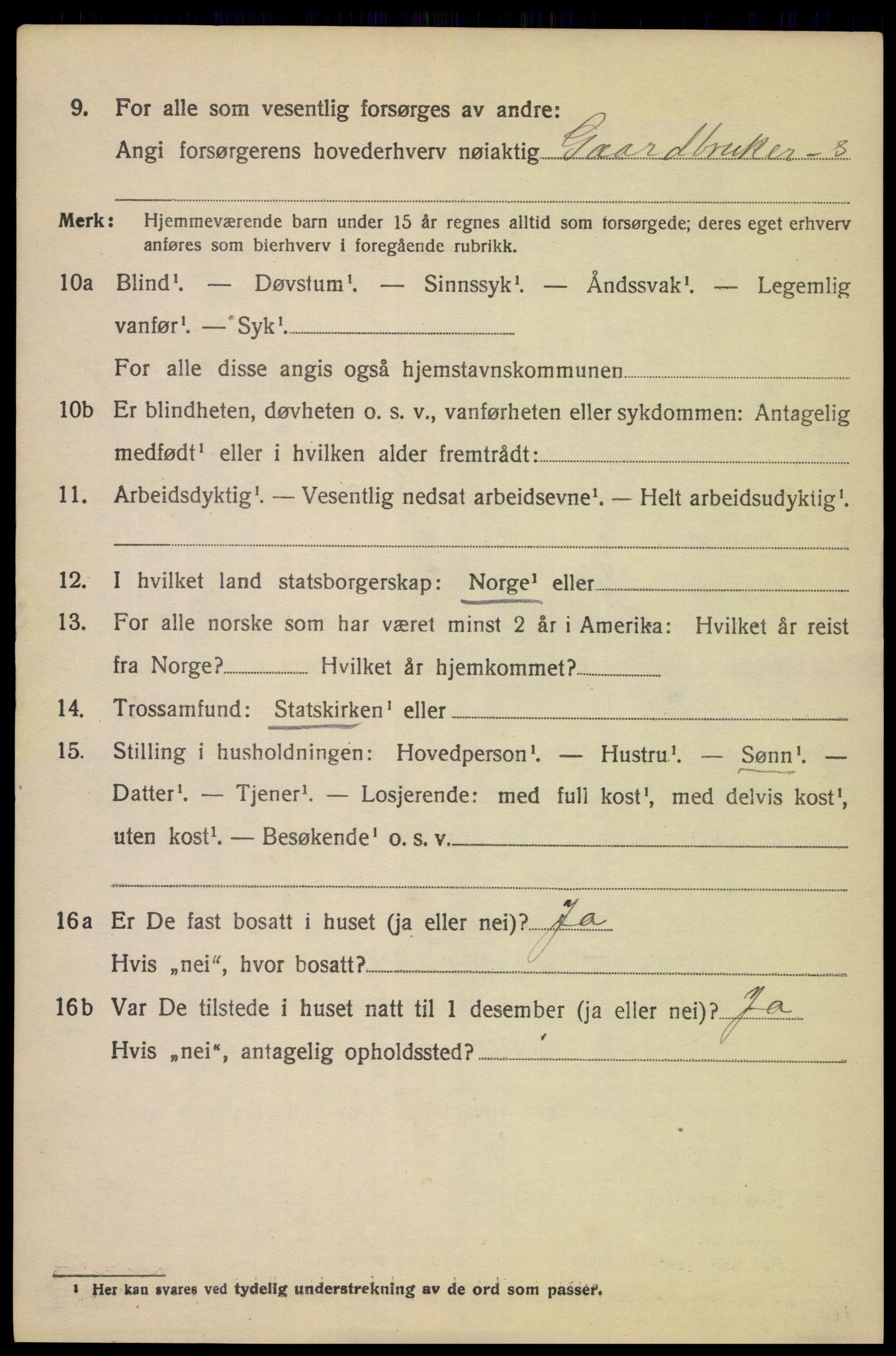 SAK, 1920 census for Randesund, 1920, p. 591