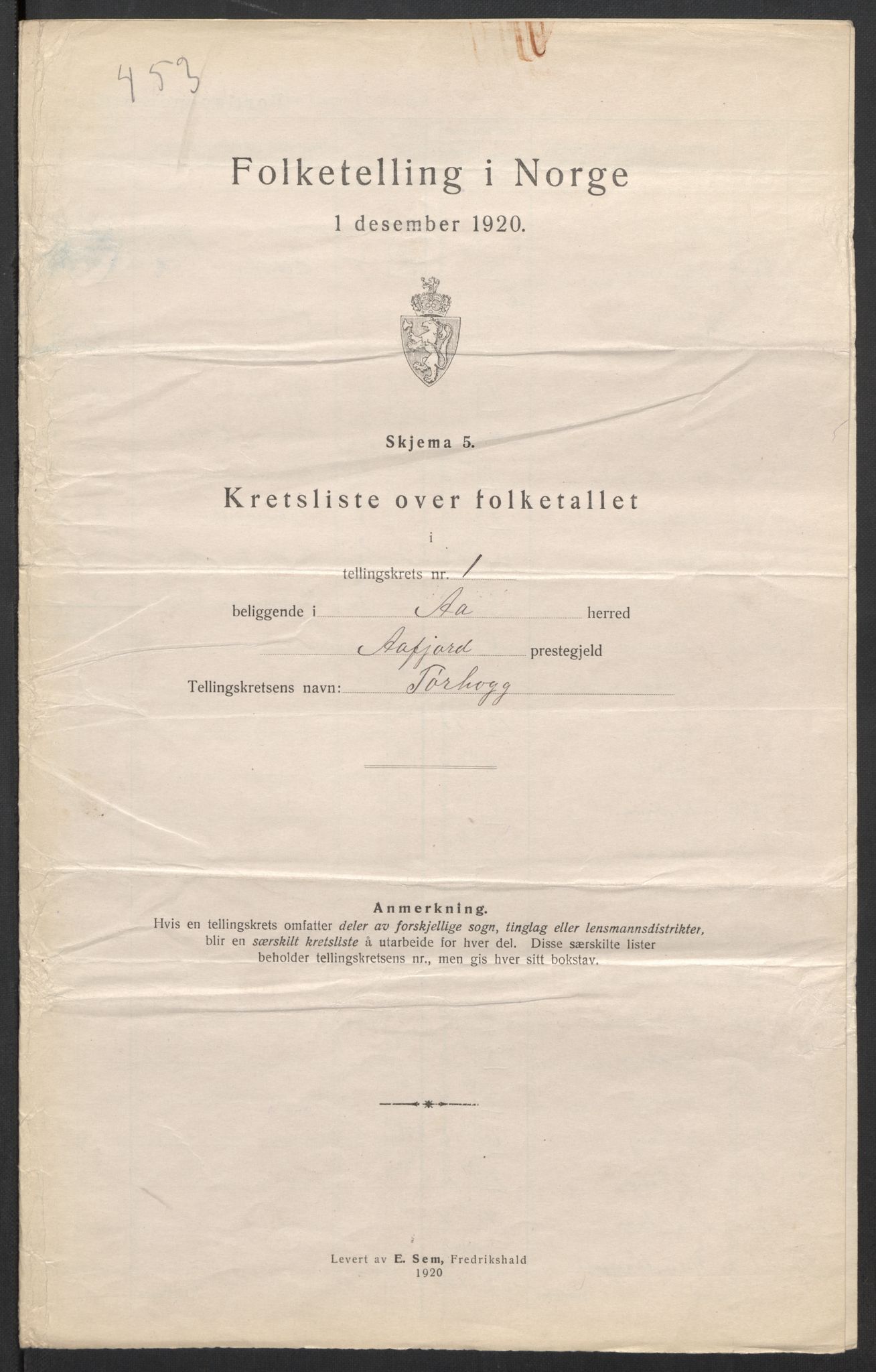 SAT, 1920 census for Å, 1920, p. 8