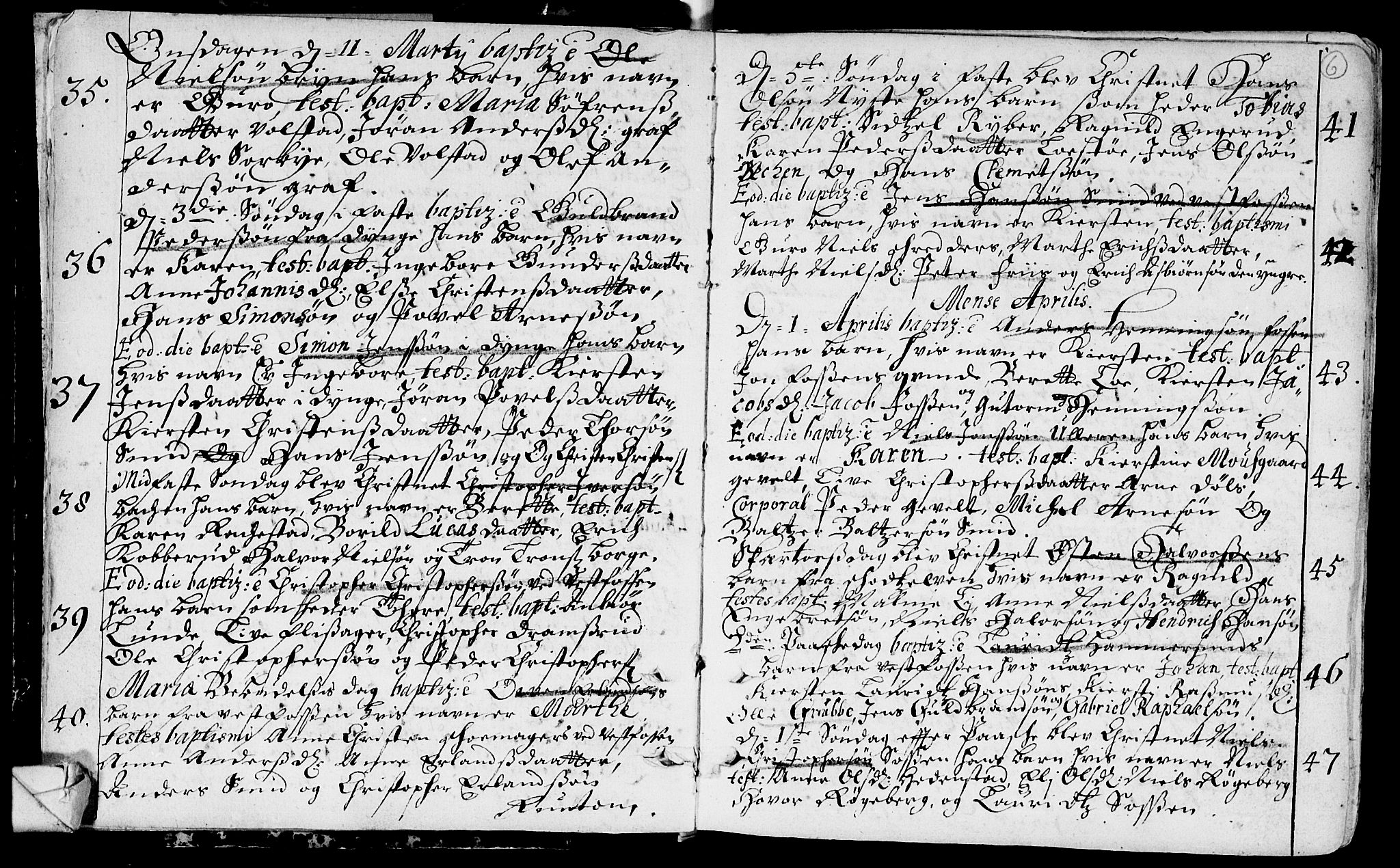 Eiker kirkebøker, AV/SAKO-A-4/F/Fa/L0002: Parish register (official) no. I 2, 1705-1724, p. 6