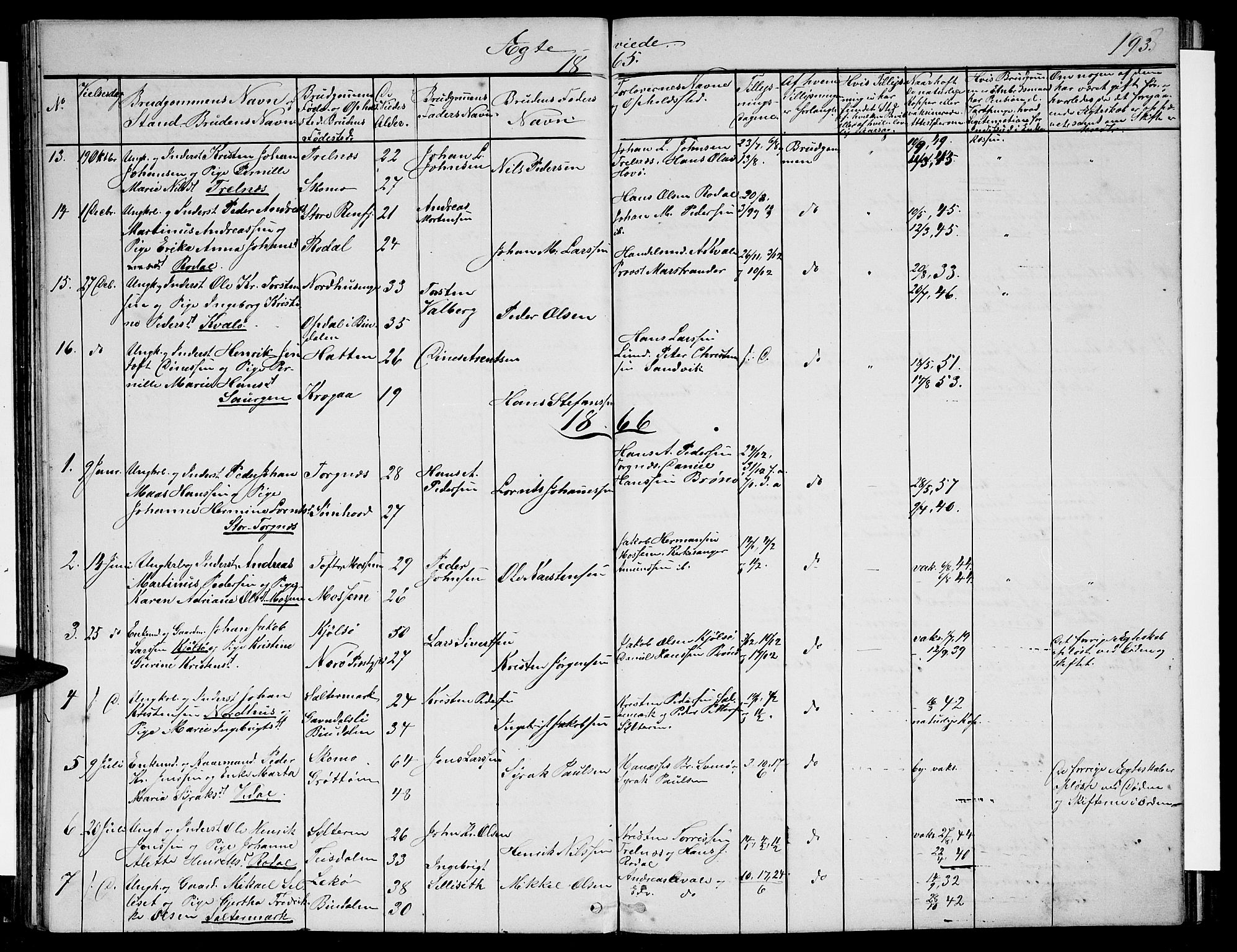 Ministerialprotokoller, klokkerbøker og fødselsregistre - Nordland, SAT/A-1459/813/L0212: Parish register (copy) no. 813C04, 1864-1886, p. 193