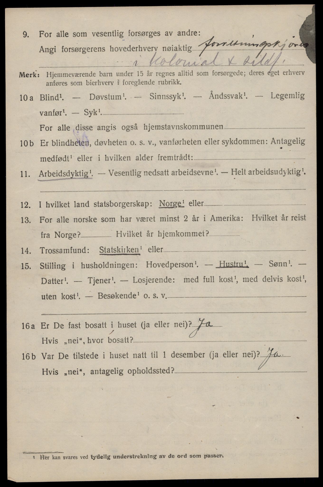 SAT, 1920 census for Trondheim, 1920, p. 116641