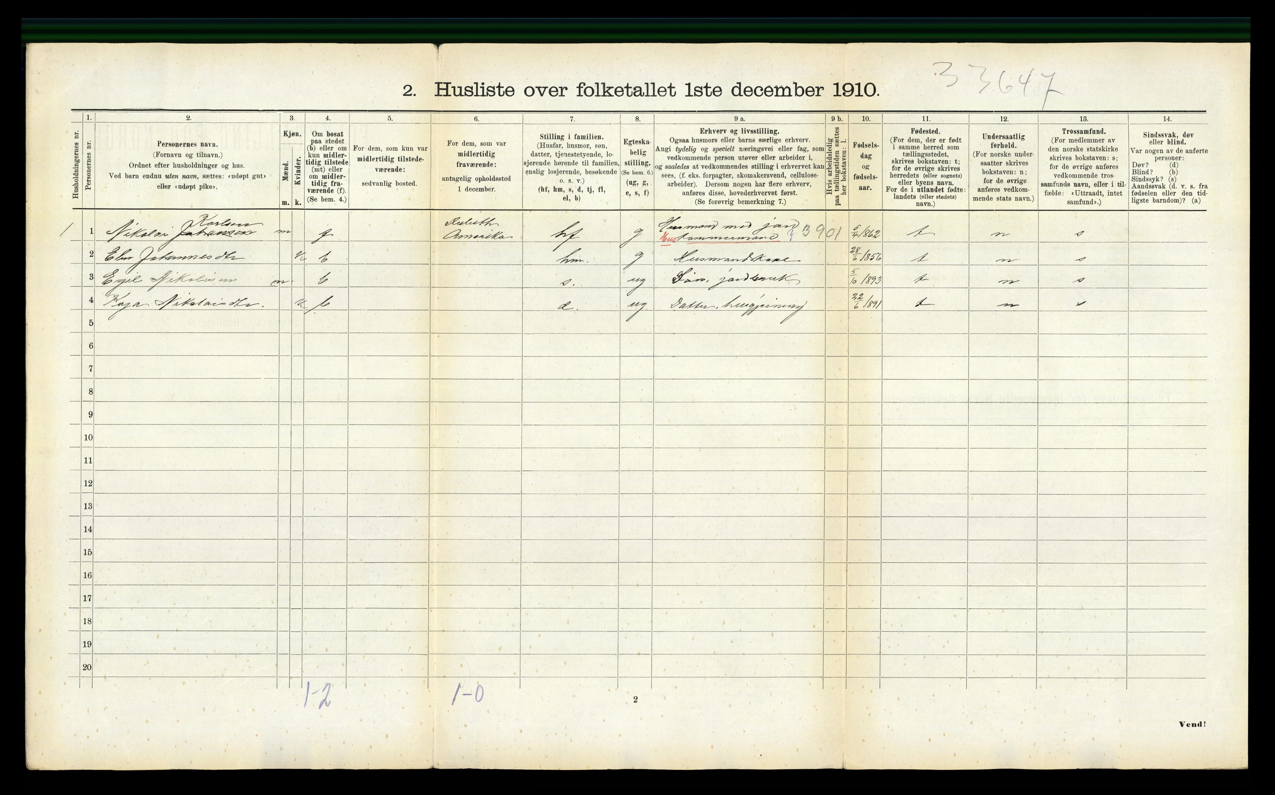 RA, 1910 census for Rissa, 1910, p. 833