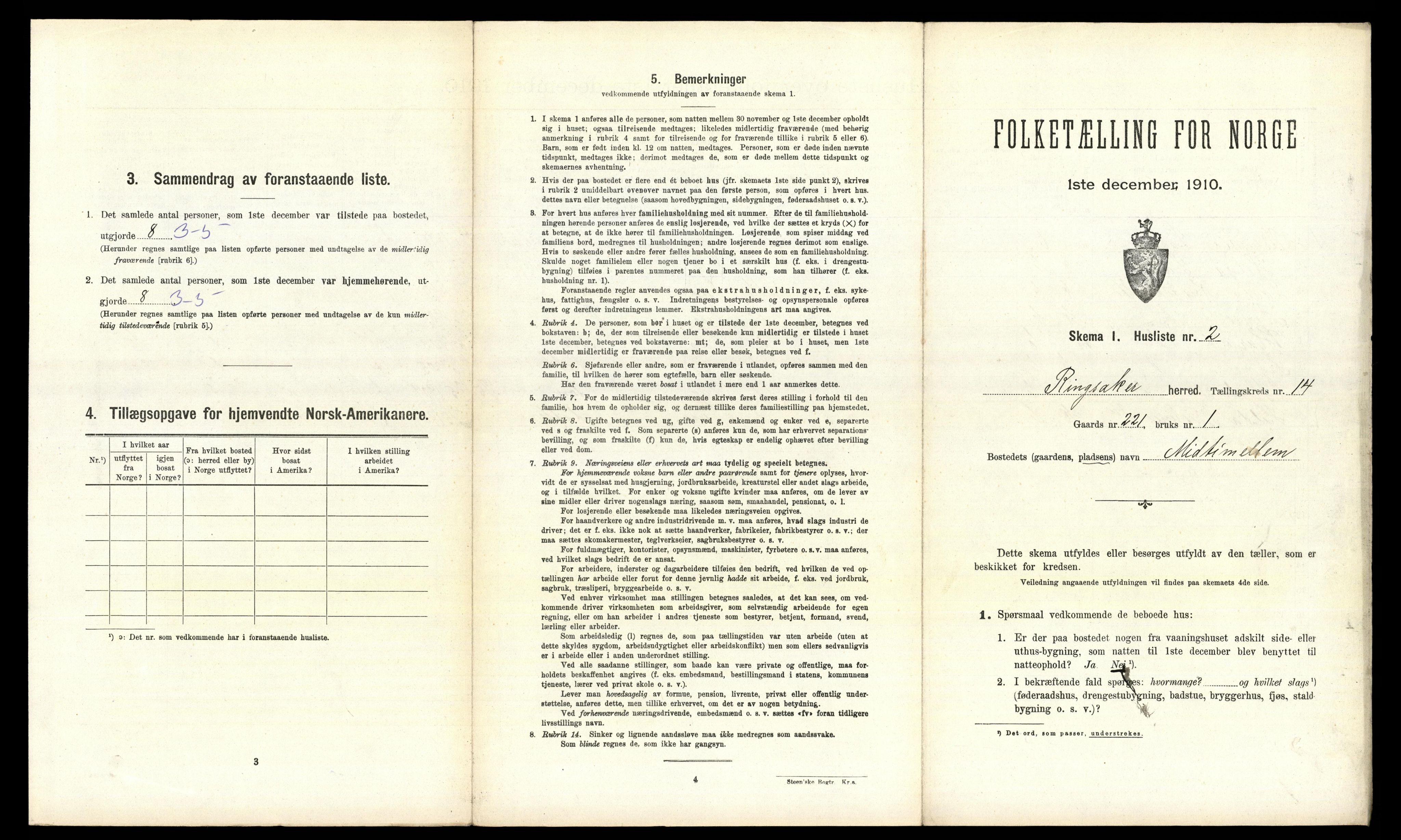 RA, 1910 census for Ringsaker, 1910, p. 2747