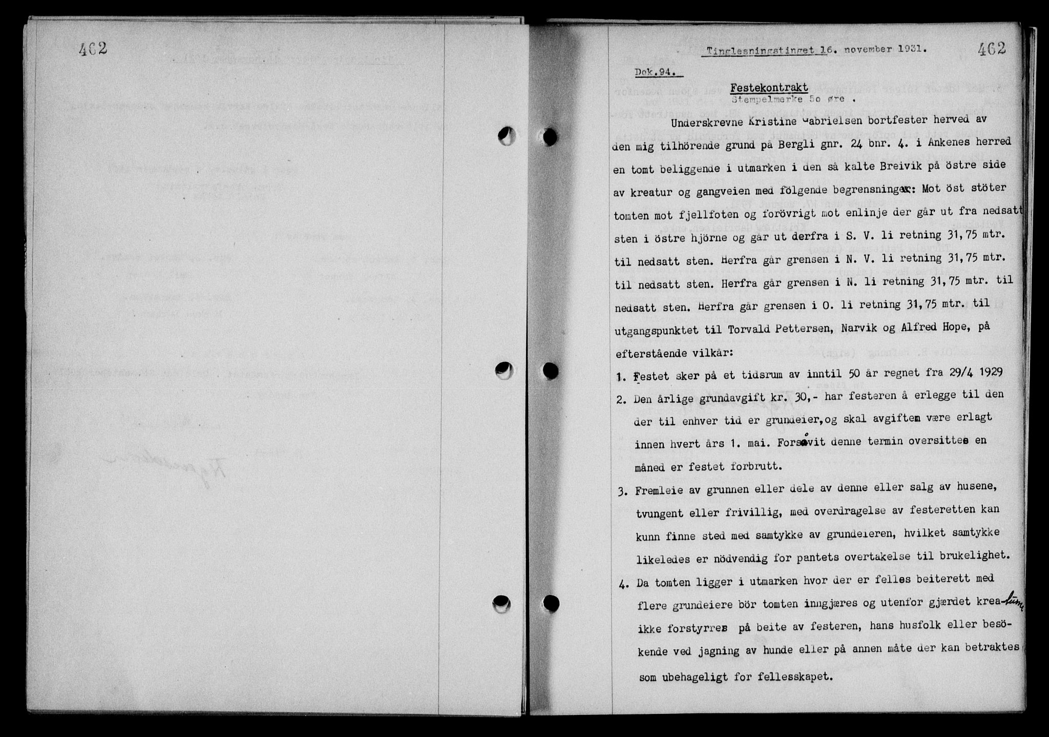 Steigen og Ofoten sorenskriveri, AV/SAT-A-0030/1/2/2C/L0019: Mortgage book no. 22, 1931-1931, Deed date: 16.11.1931