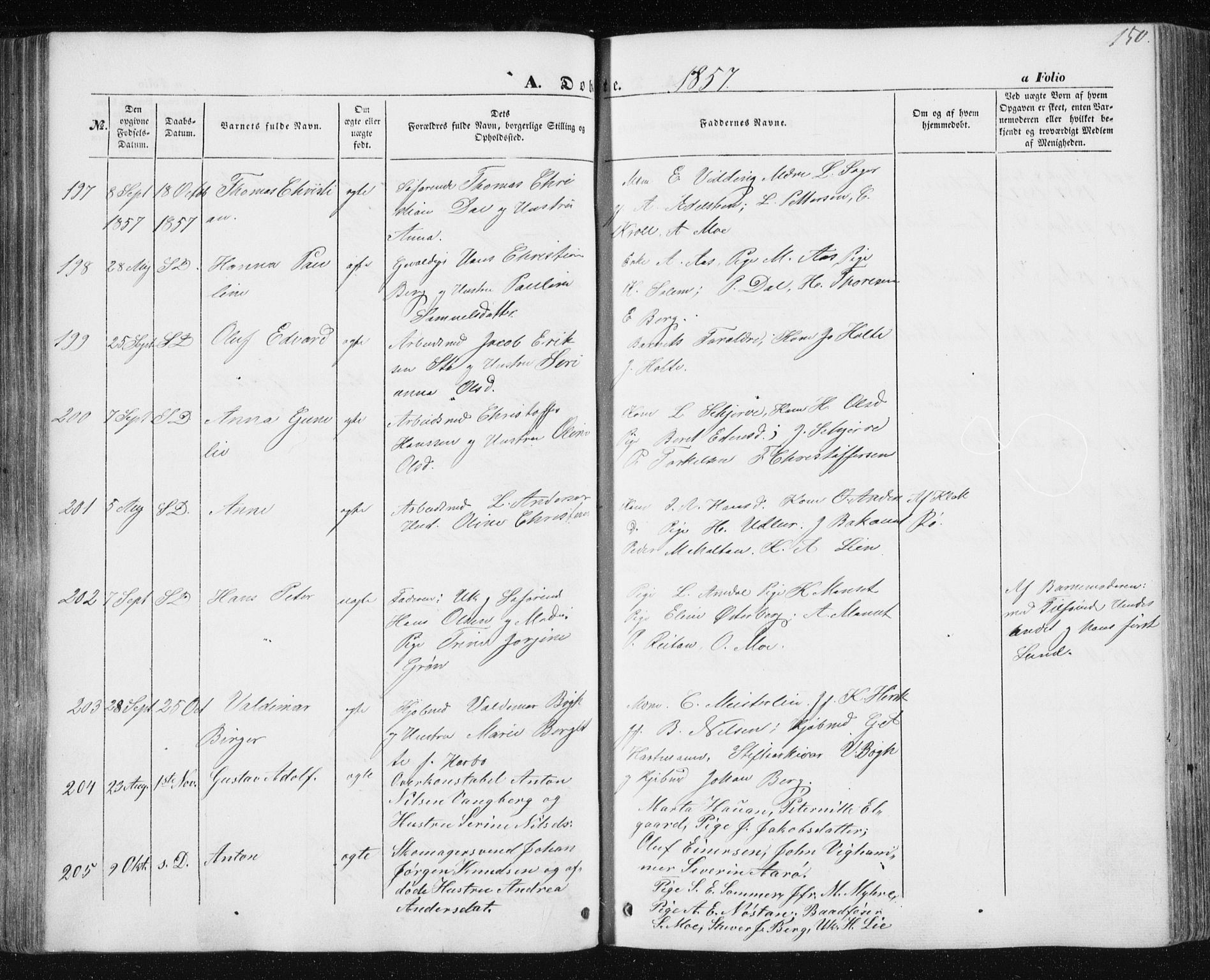 Ministerialprotokoller, klokkerbøker og fødselsregistre - Sør-Trøndelag, AV/SAT-A-1456/602/L0112: Parish register (official) no. 602A10, 1848-1859, p. 150