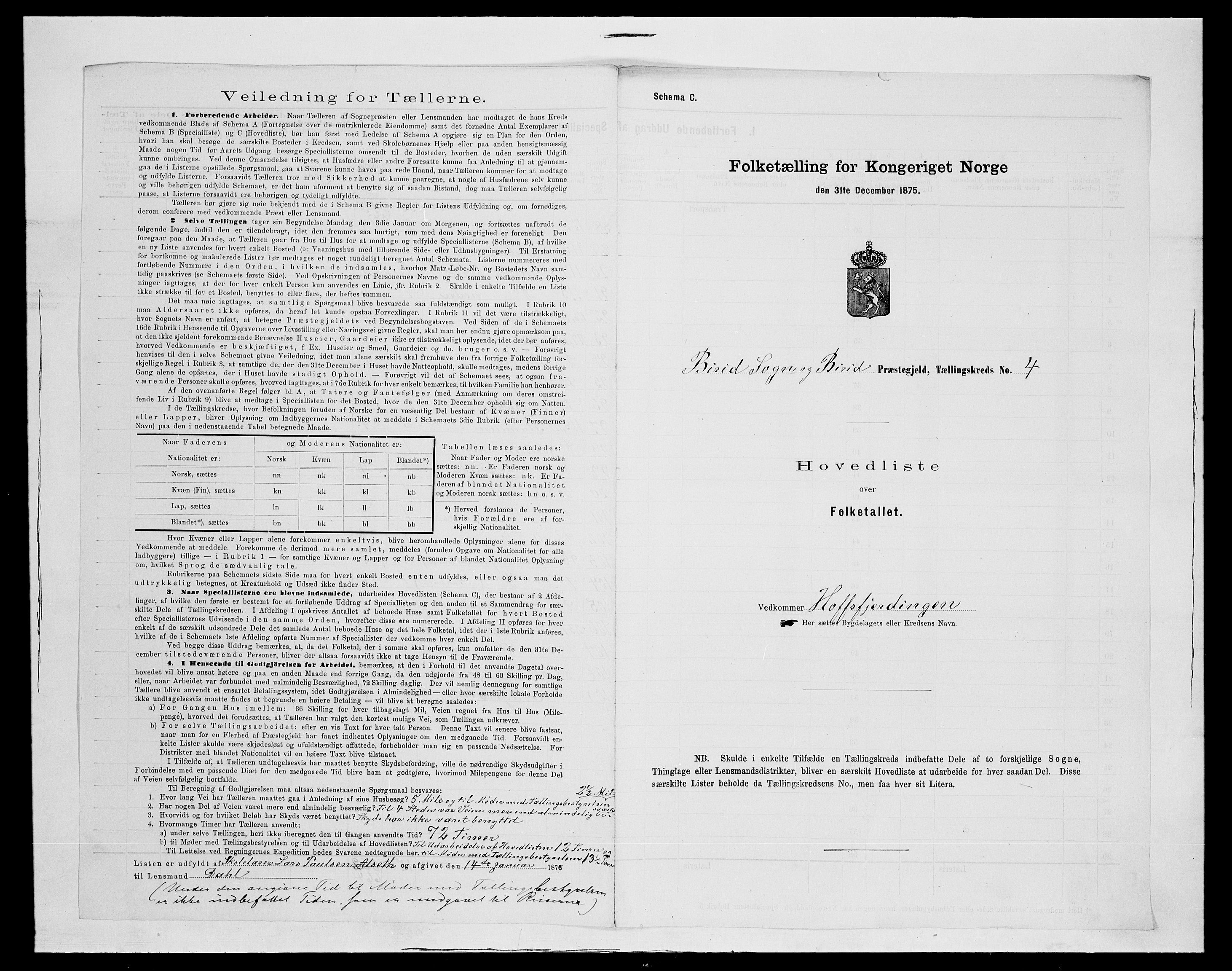 SAH, 1875 census for 0525P Biri, 1875, p. 92