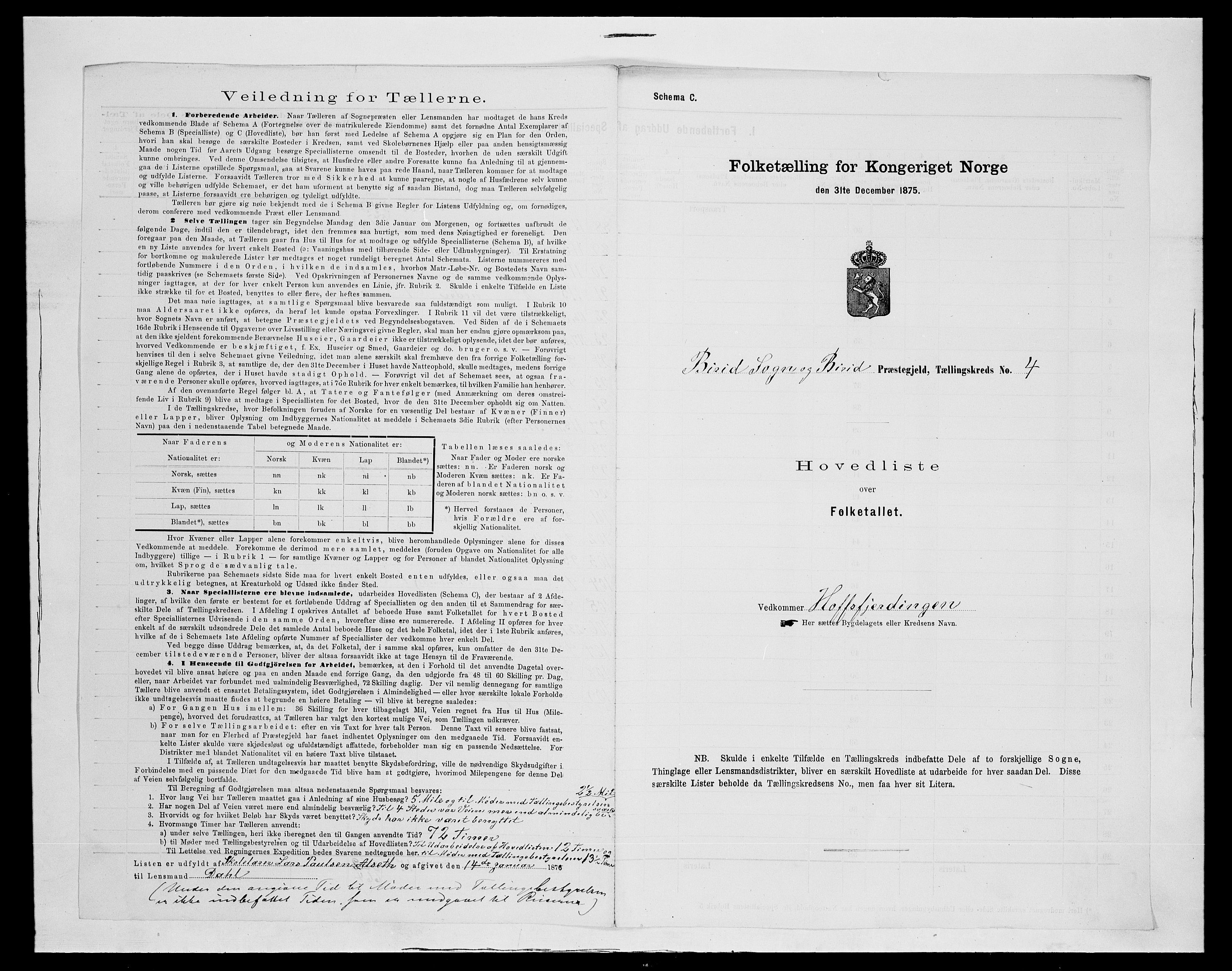 SAH, 1875 census for 0525P Biri, 1875, p. 92