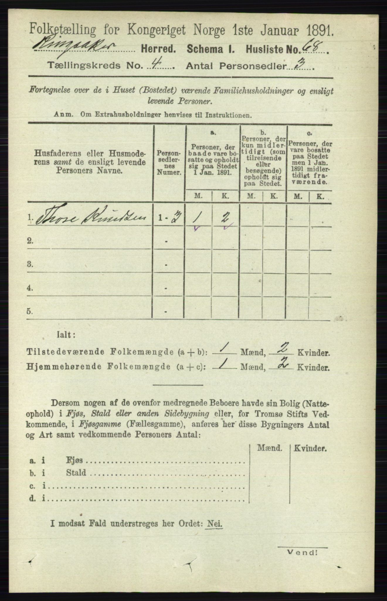 RA, 1891 census for 0412 Ringsaker, 1891, p. 1749