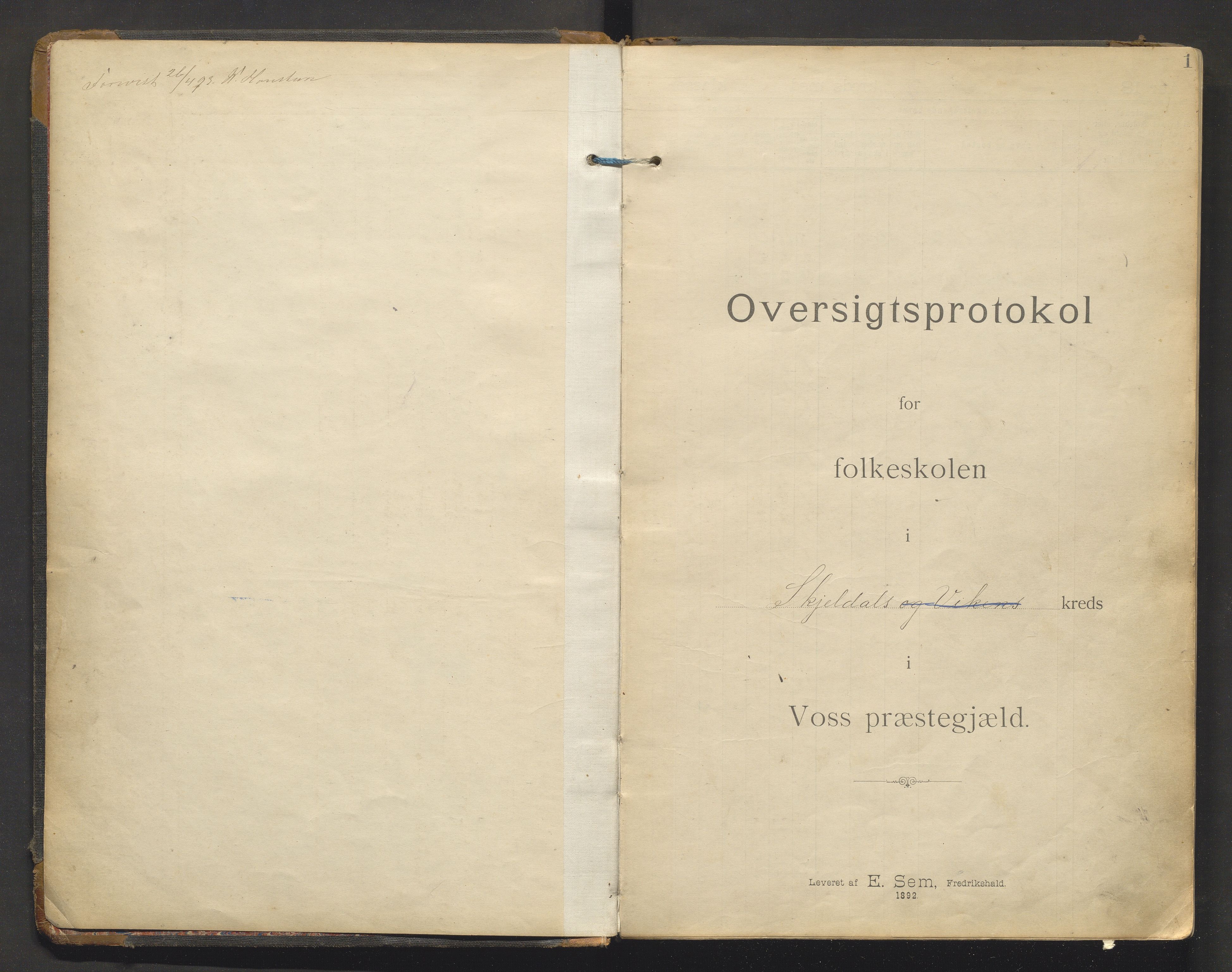 Voss kommune. Barneskulane, IKAH/1235-231/F/Fa/L0014: Skuleprotokoll for Skjeldal skule, 1892-1928