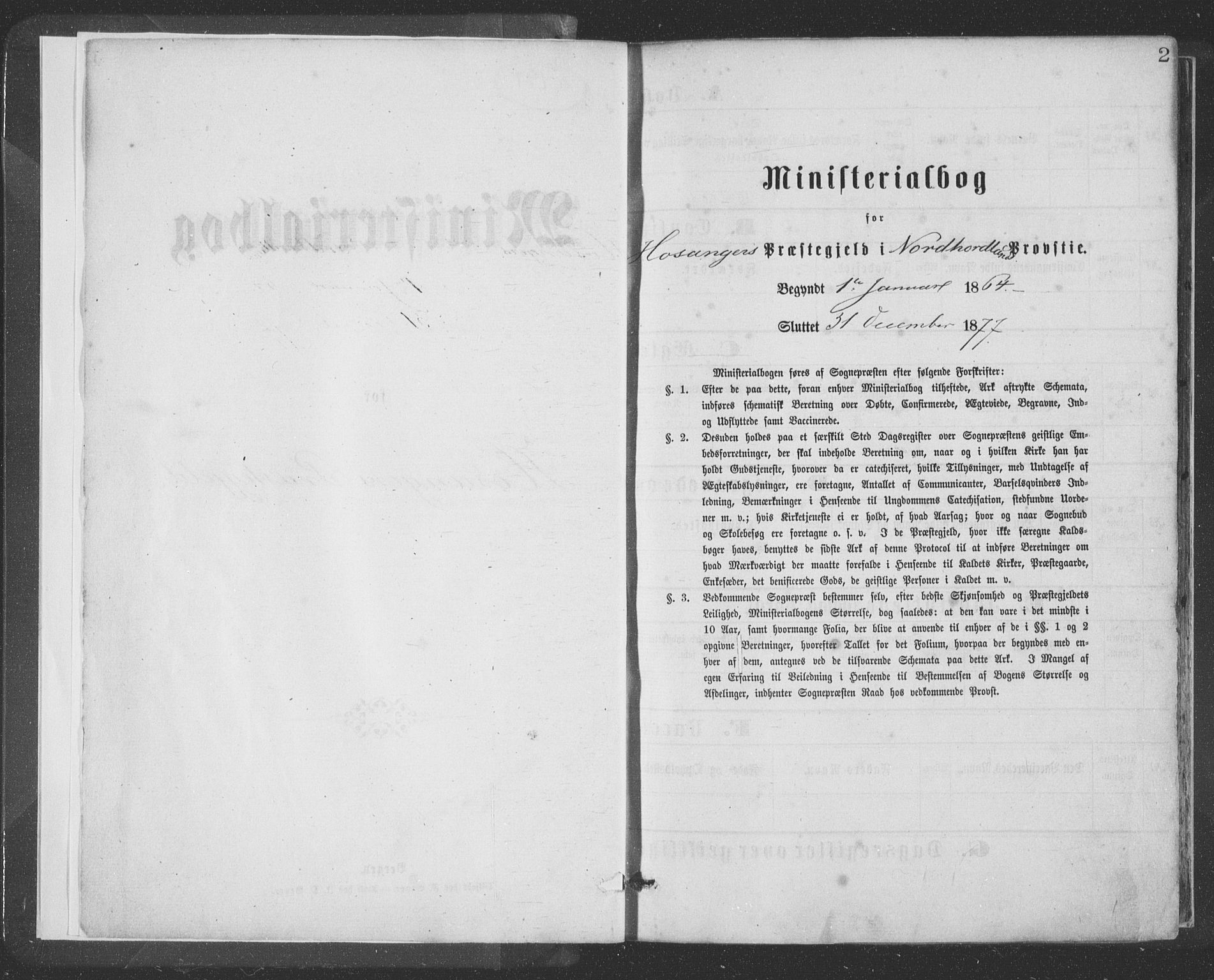 Hosanger sokneprestembete, SAB/A-75801/H/Haa: Parish register (official) no. A 9, 1864-1876, p. 2