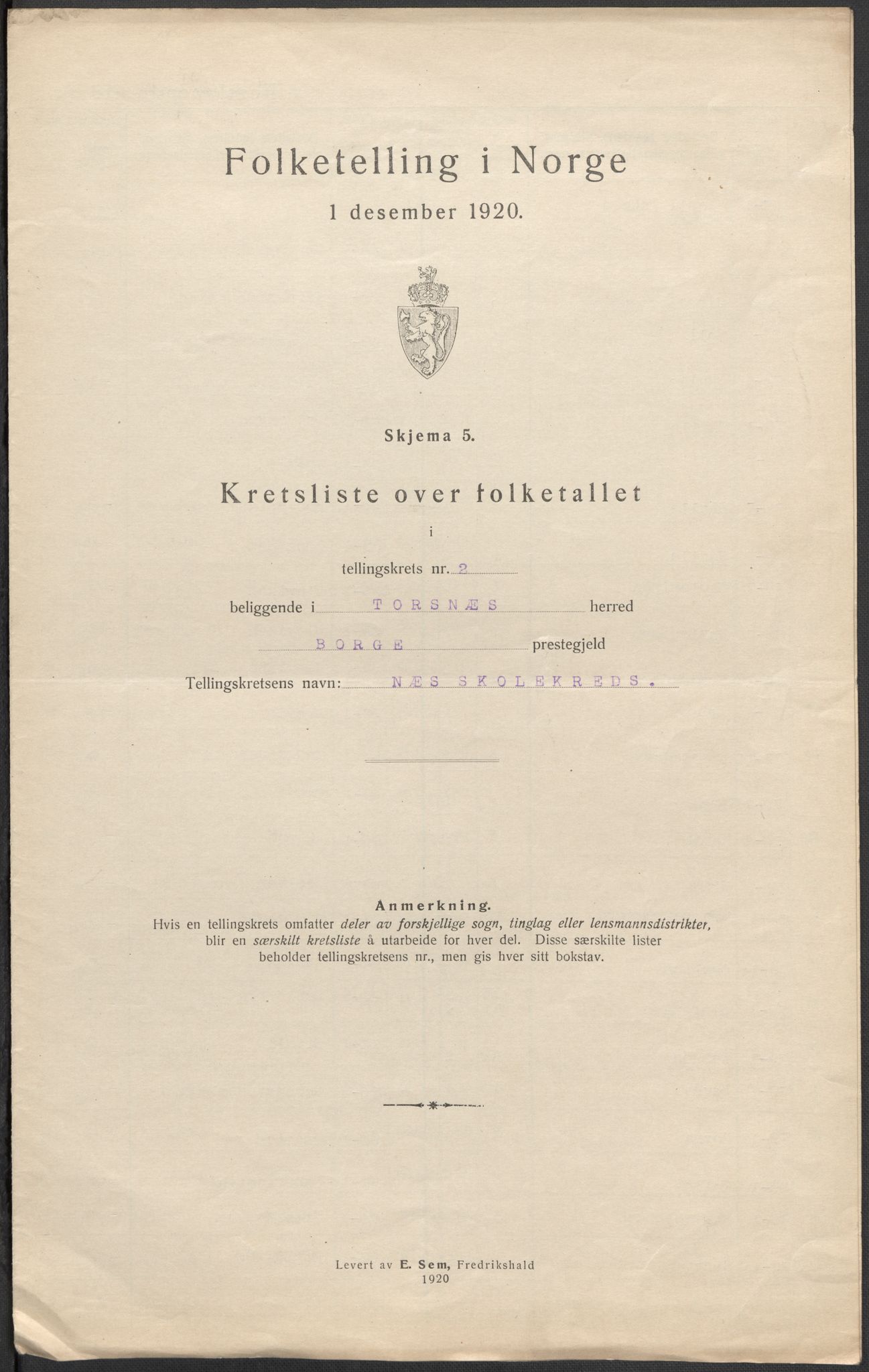 SAO, 1920 census for Torsnes, 1920, p. 15