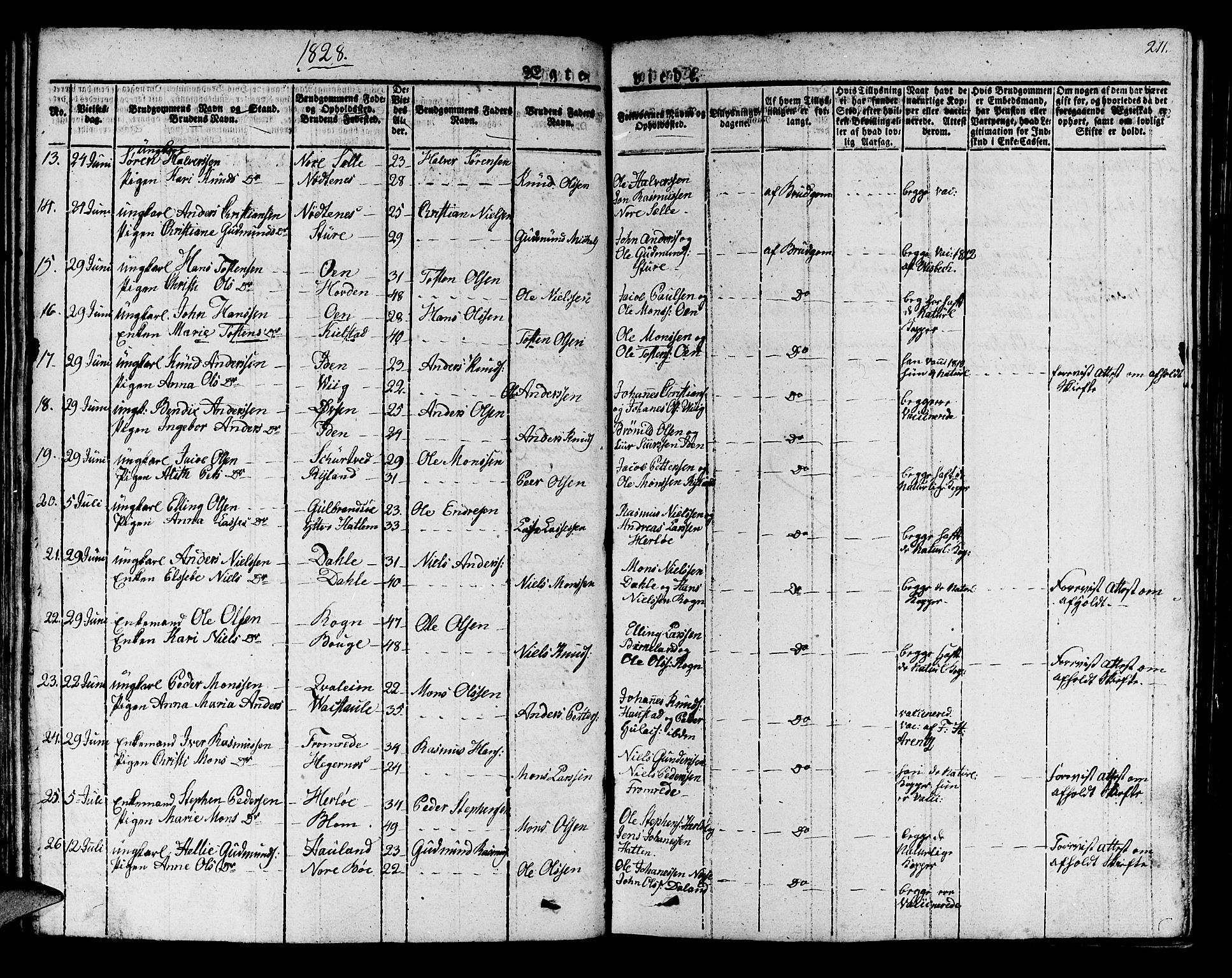 Manger sokneprestembete, SAB/A-76801/H/Haa: Parish register (official) no. A 4, 1824-1838, p. 211