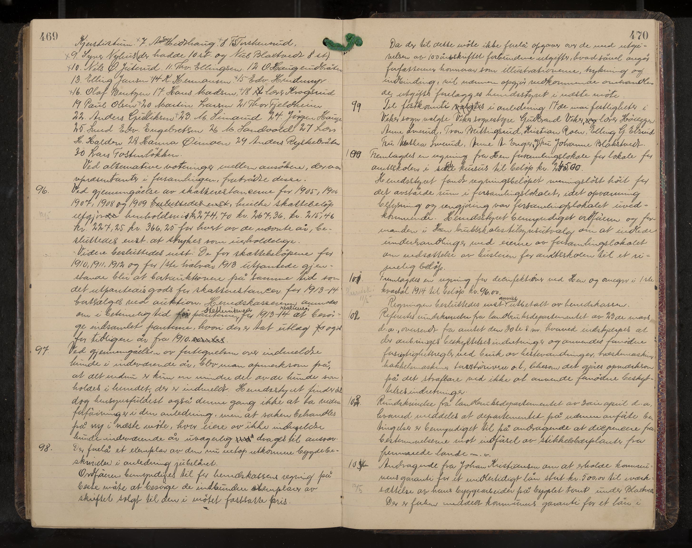 Ådal formannskap og sentraladministrasjon, IKAK/0614021/A/Aa/L0003: Møtebok, 1907-1914, p. 469-470