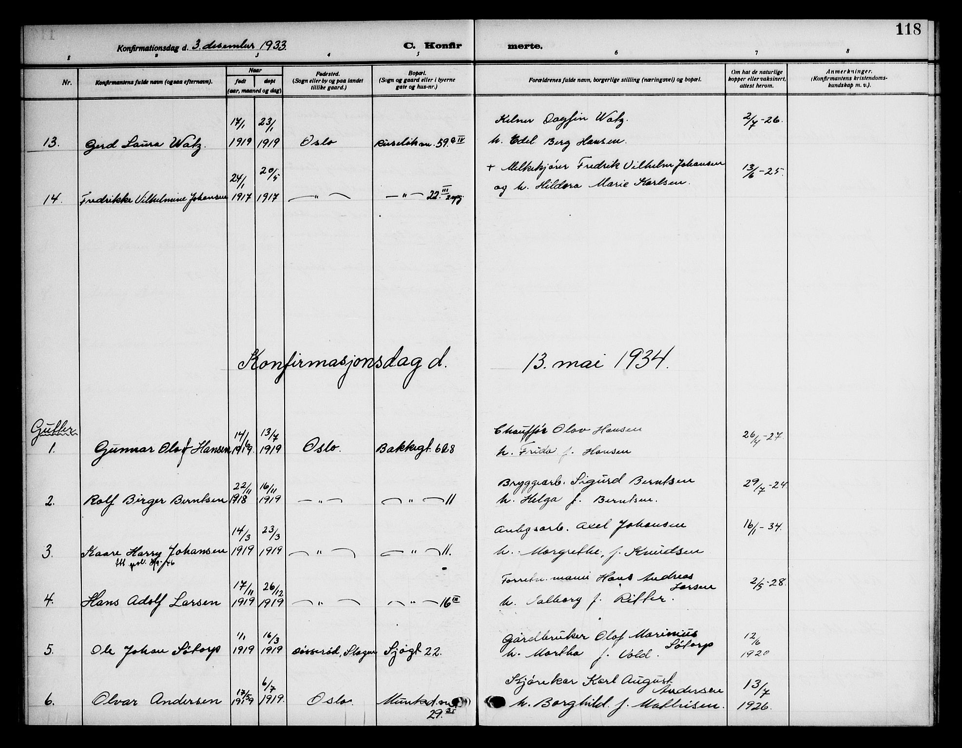 Piperviken prestekontor Kirkebøker, AV/SAO-A-10874/F/L0001: Parish register (official) no. 1, 1911-1958, p. 118