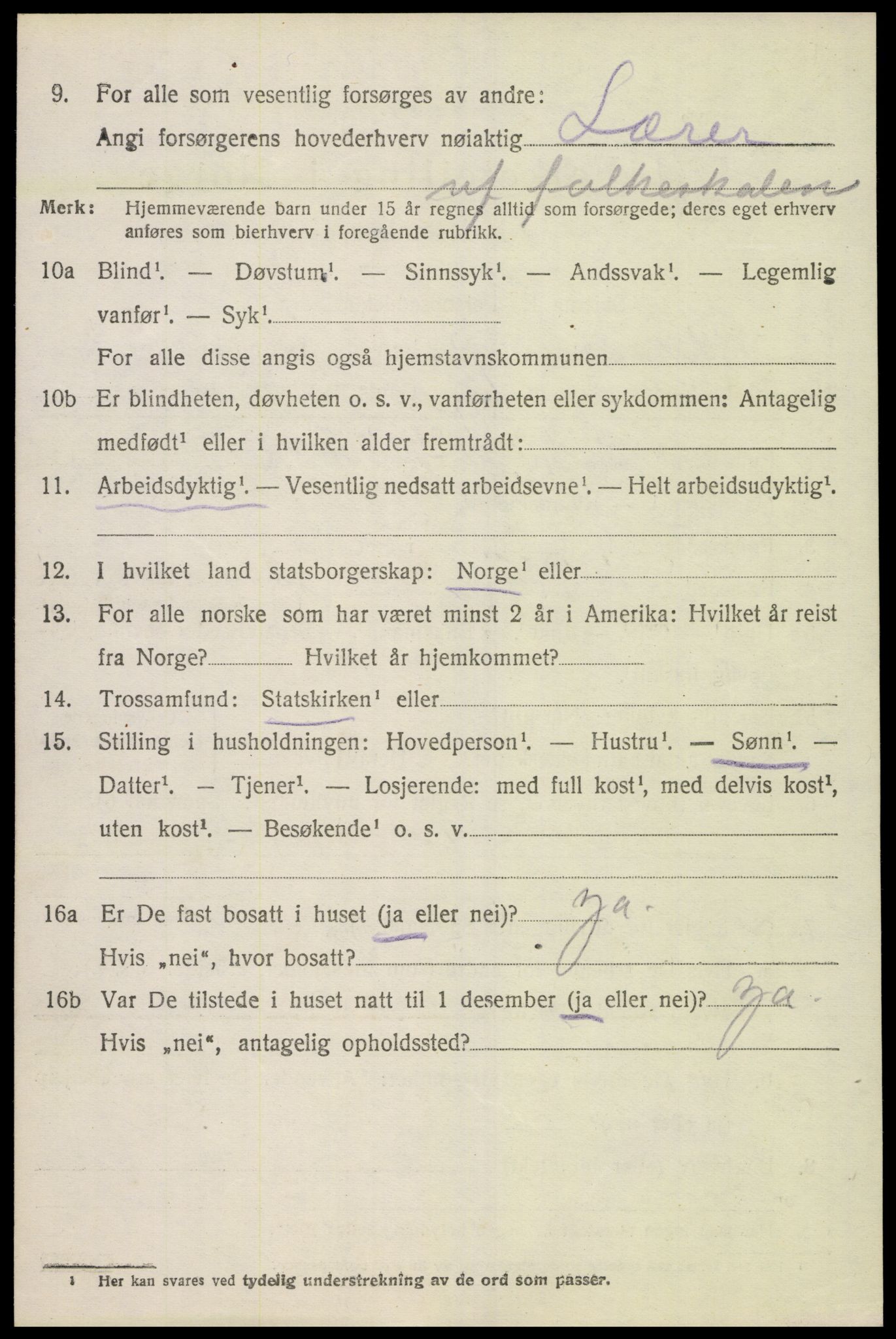 SAK, 1920 census for Vigmostad, 1920, p. 812