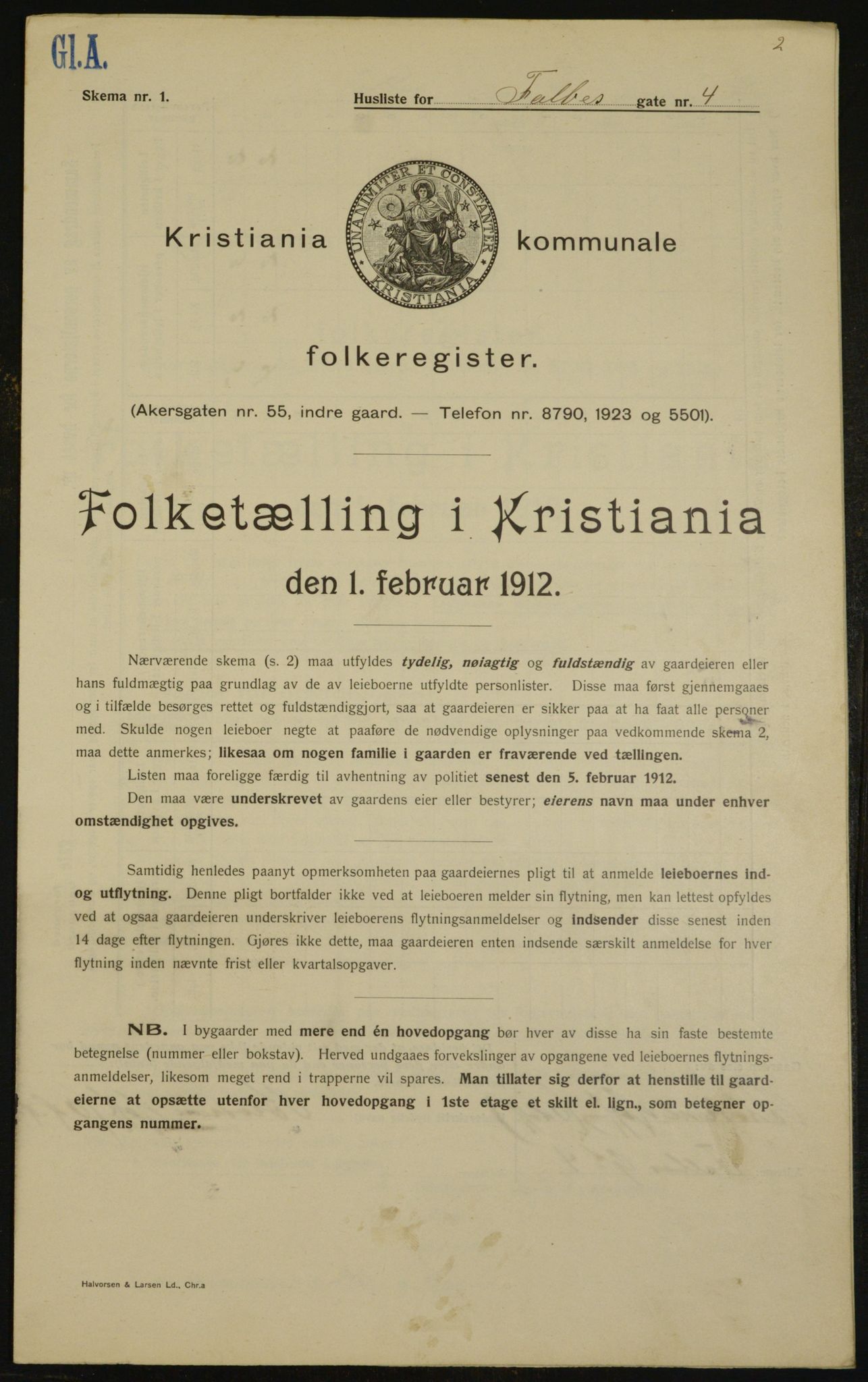 OBA, Municipal Census 1912 for Kristiania, 1912, p. 23133