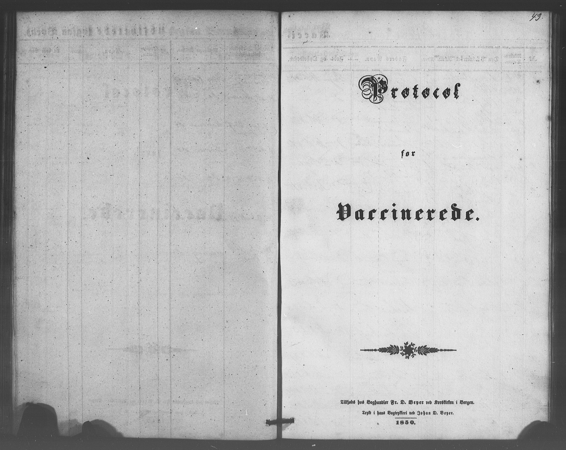 Domkirken sokneprestembete, SAB/A-74801/H/Haa/L0047: Parish register (official) no. F 2, 1852-1868, p. 43