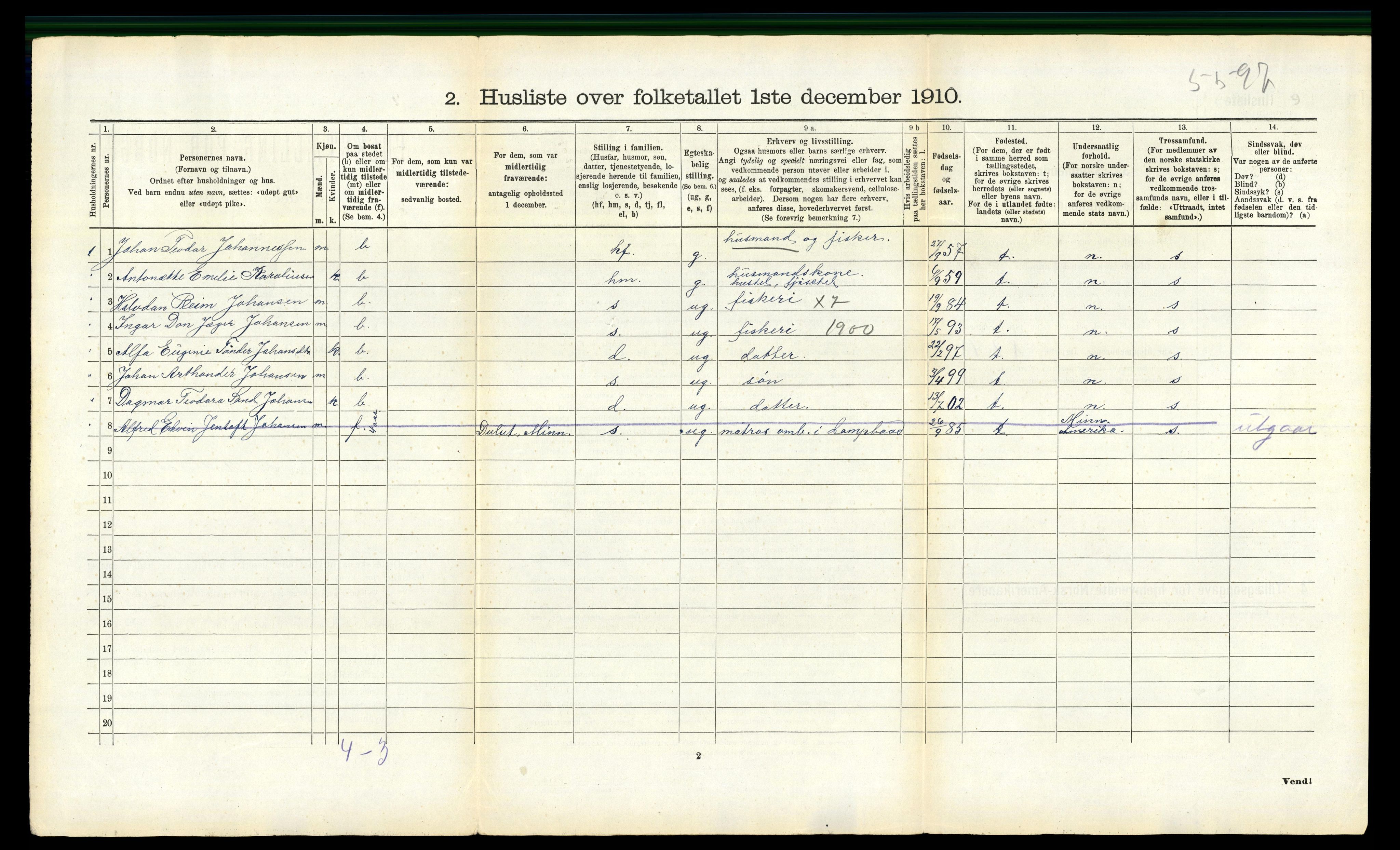 RA, 1910 census for Nesna, 1910, p. 553