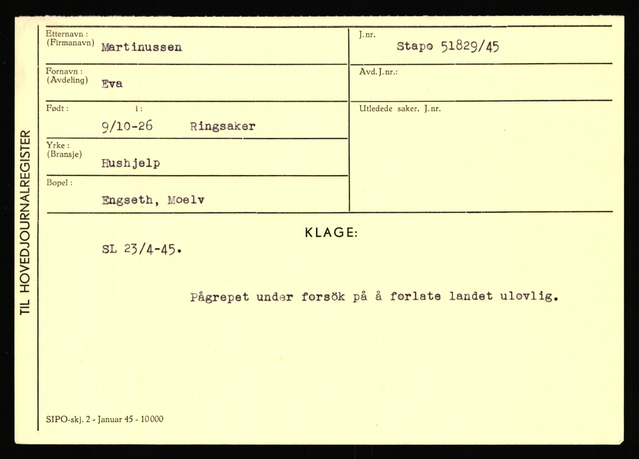 Statspolitiet - Hovedkontoret / Osloavdelingen, AV/RA-S-1329/C/Ca/L0010: Lind - Moksnes, 1943-1945, p. 2824