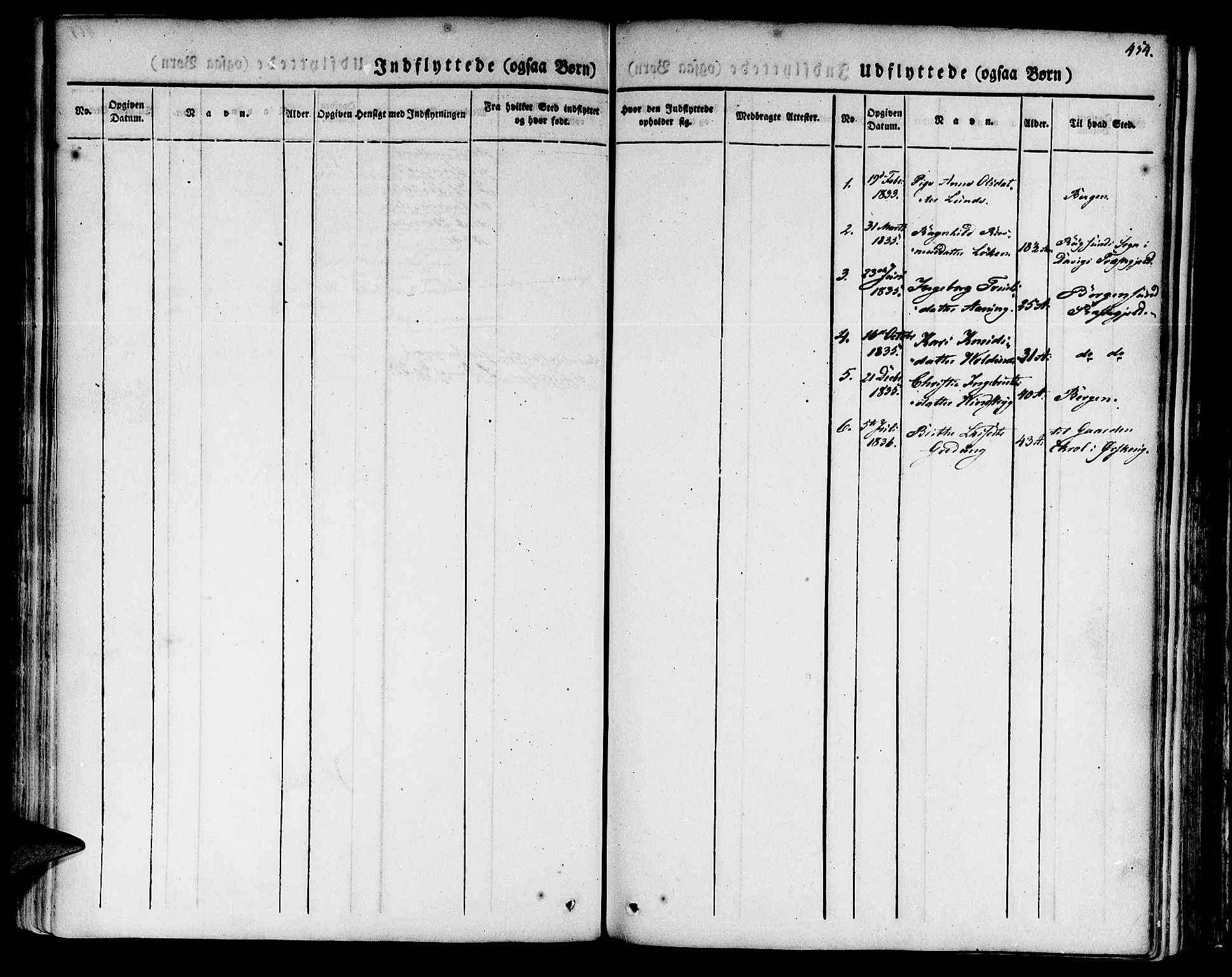 Innvik sokneprestembete, SAB/A-80501: Parish register (official) no. A 4II, 1832-1846, p. 454