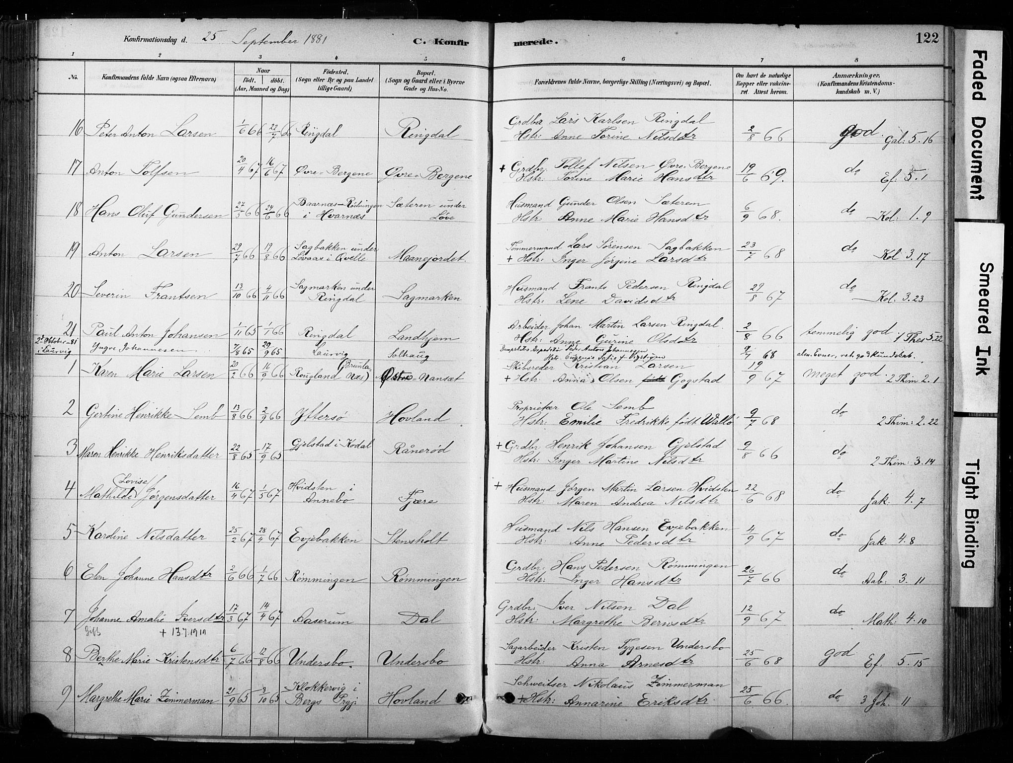 Hedrum kirkebøker, AV/SAKO-A-344/F/Fa/L0009: Parish register (official) no. I 9, 1881-1903, p. 122