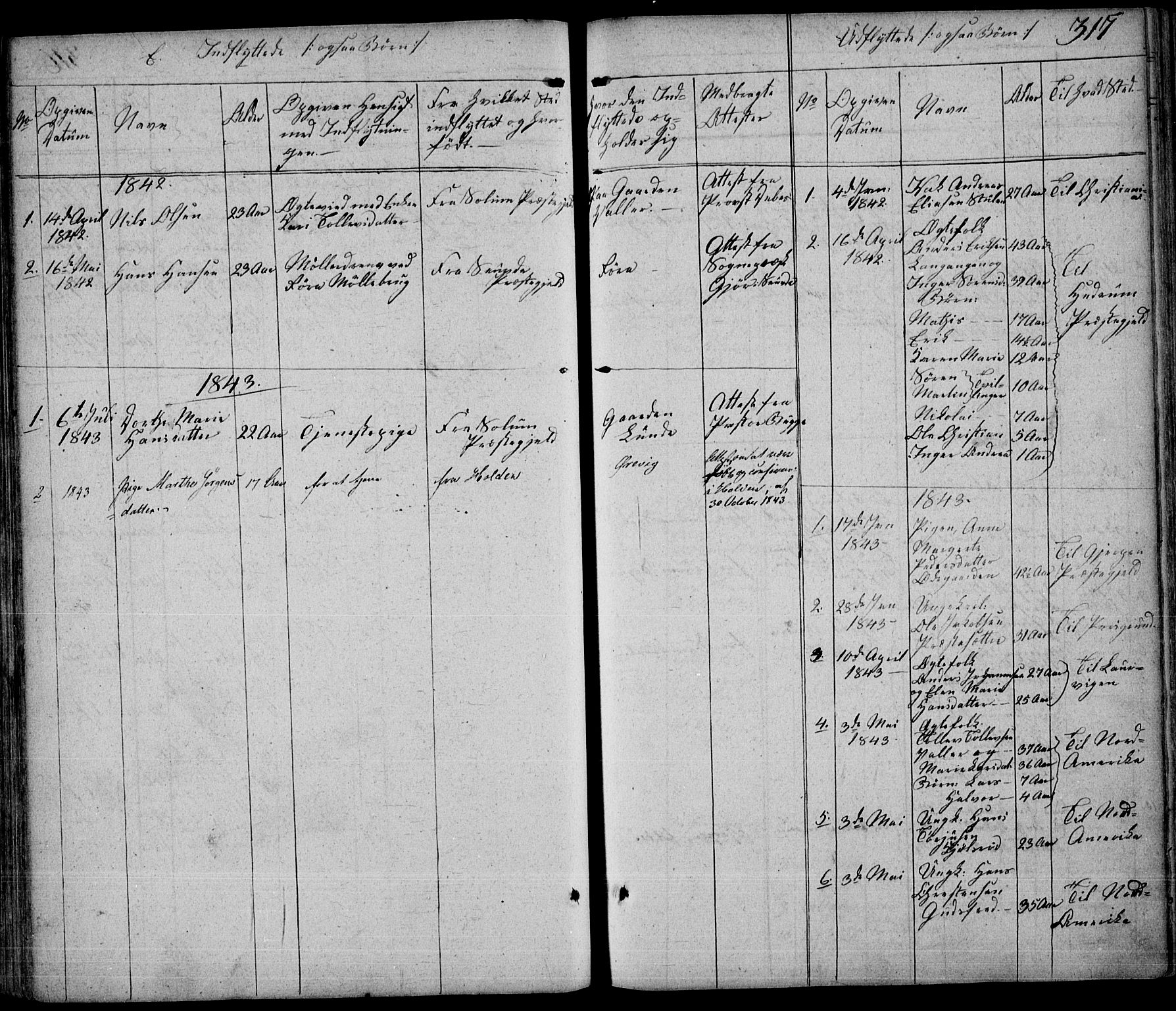 Eidanger kirkebøker, AV/SAKO-A-261/F/Fa/L0008: Parish register (official) no. 8, 1831-1858, p. 317