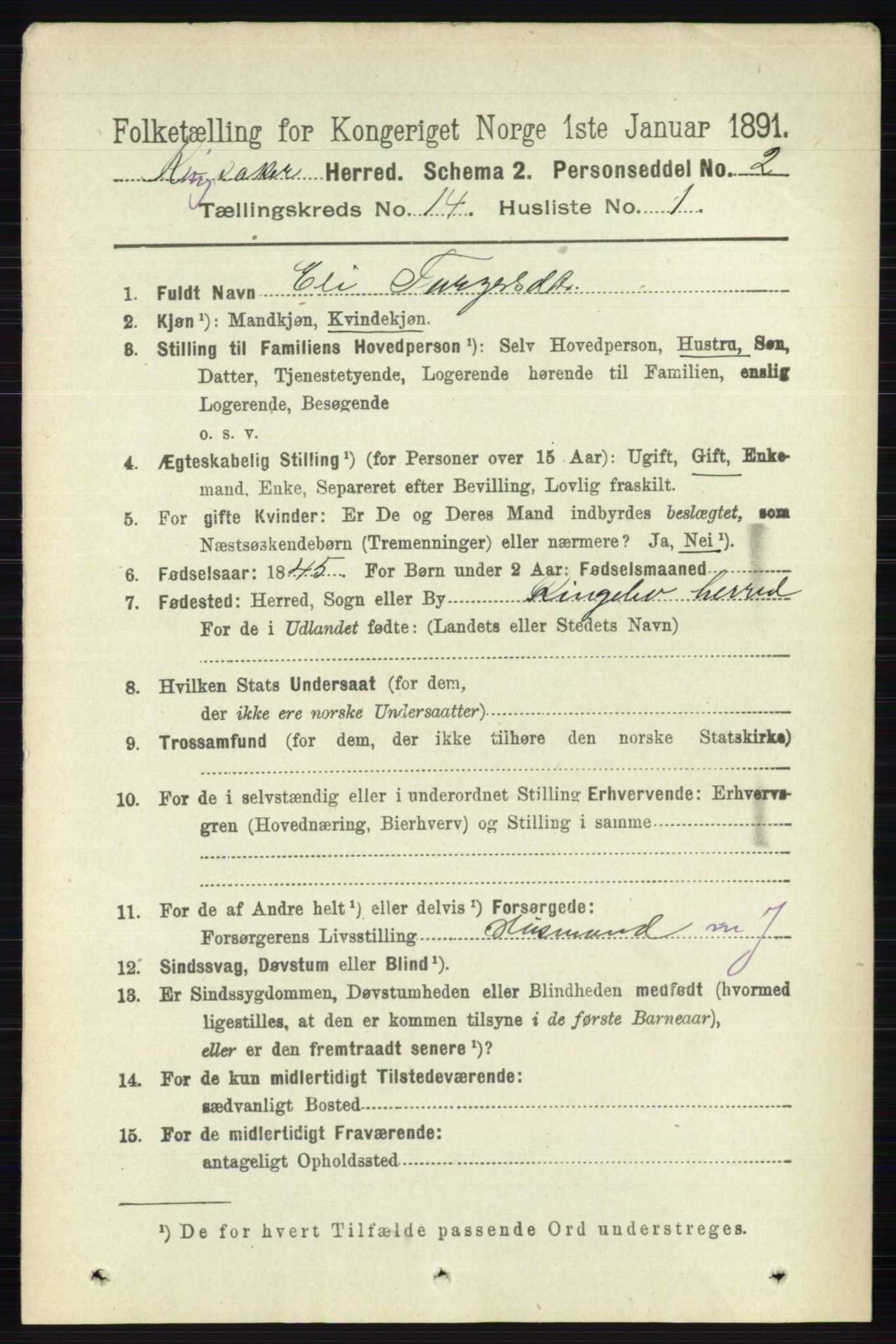 RA, 1891 census for 0412 Ringsaker, 1891, p. 7869