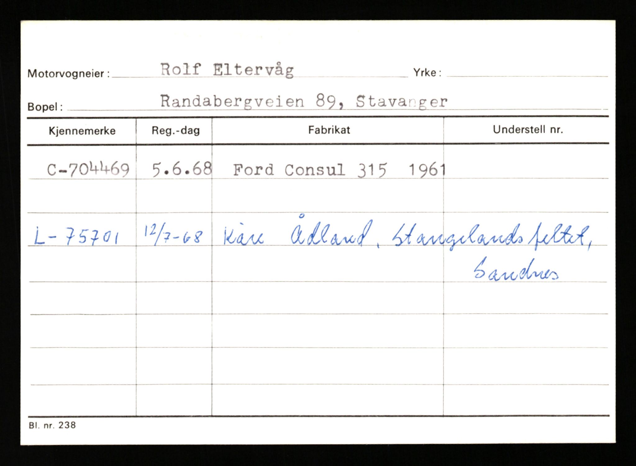 Stavanger trafikkstasjon, AV/SAST-A-101942/0/G/L0012: Registreringsnummer: 363571 - 800000, 1930-1971, p. 2368