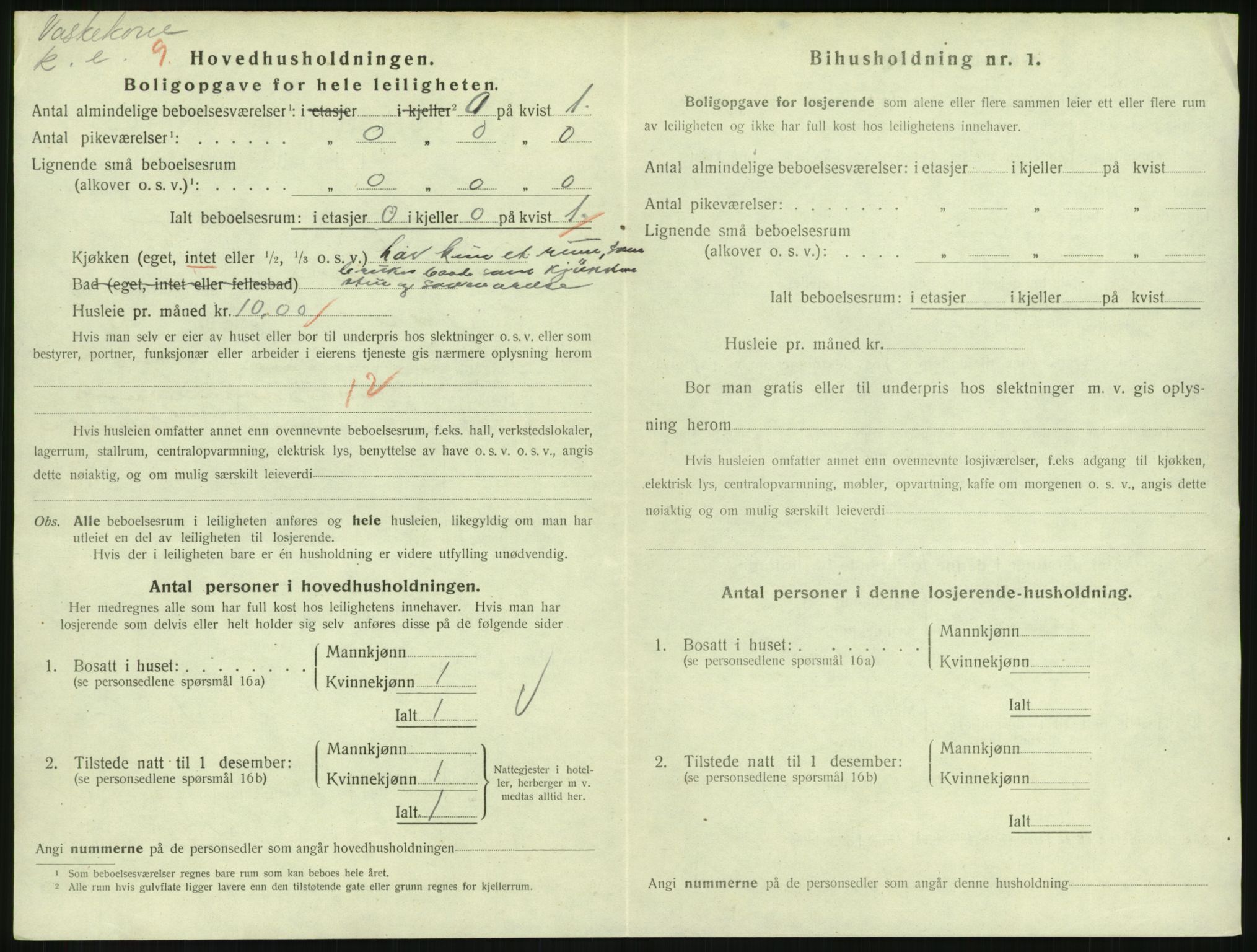 SAH, 1920 census for Lillehammer, 1920, p. 2919