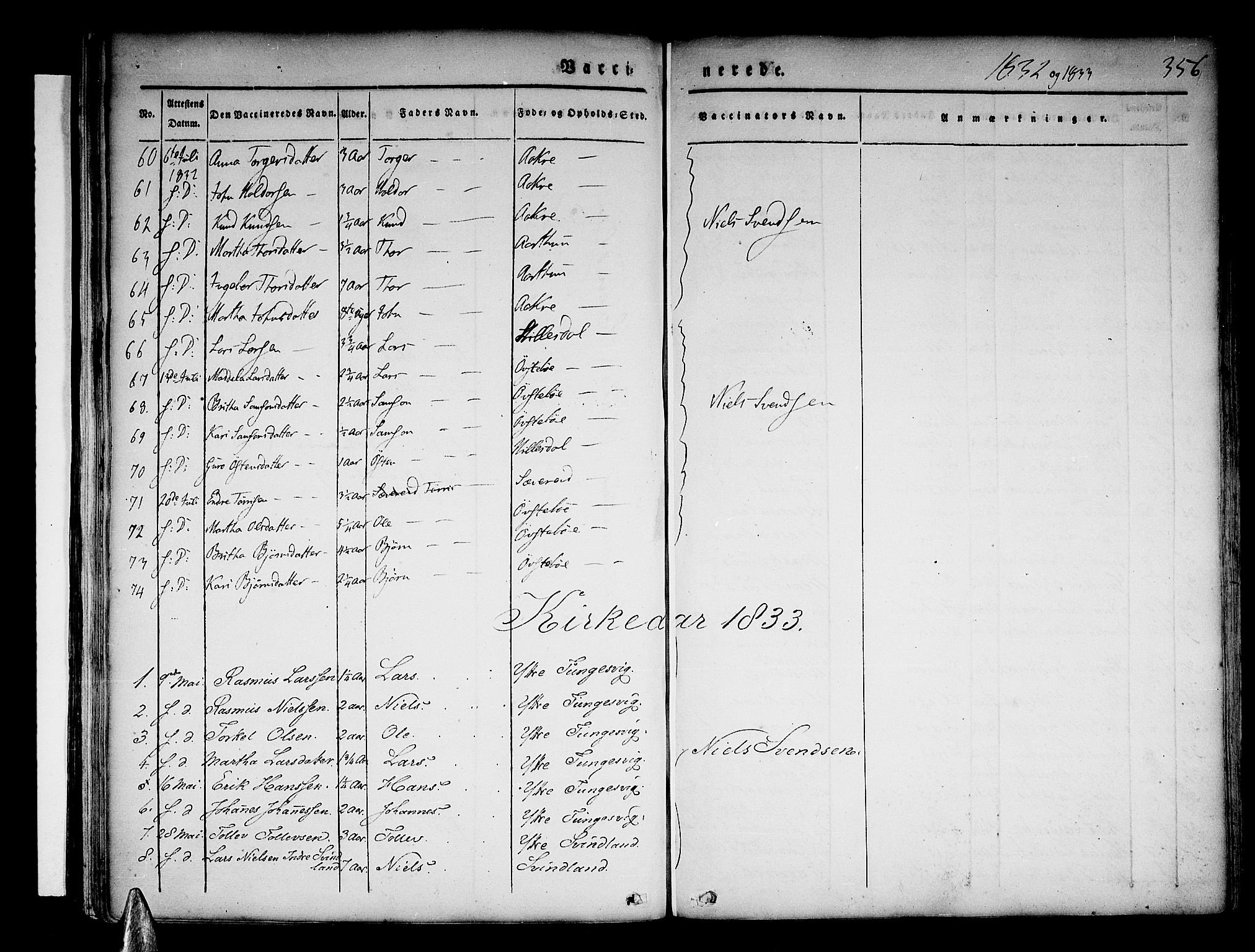 Skånevik sokneprestembete, AV/SAB-A-77801/H/Haa: Parish register (official) no. A 4, 1828-1848, p. 356