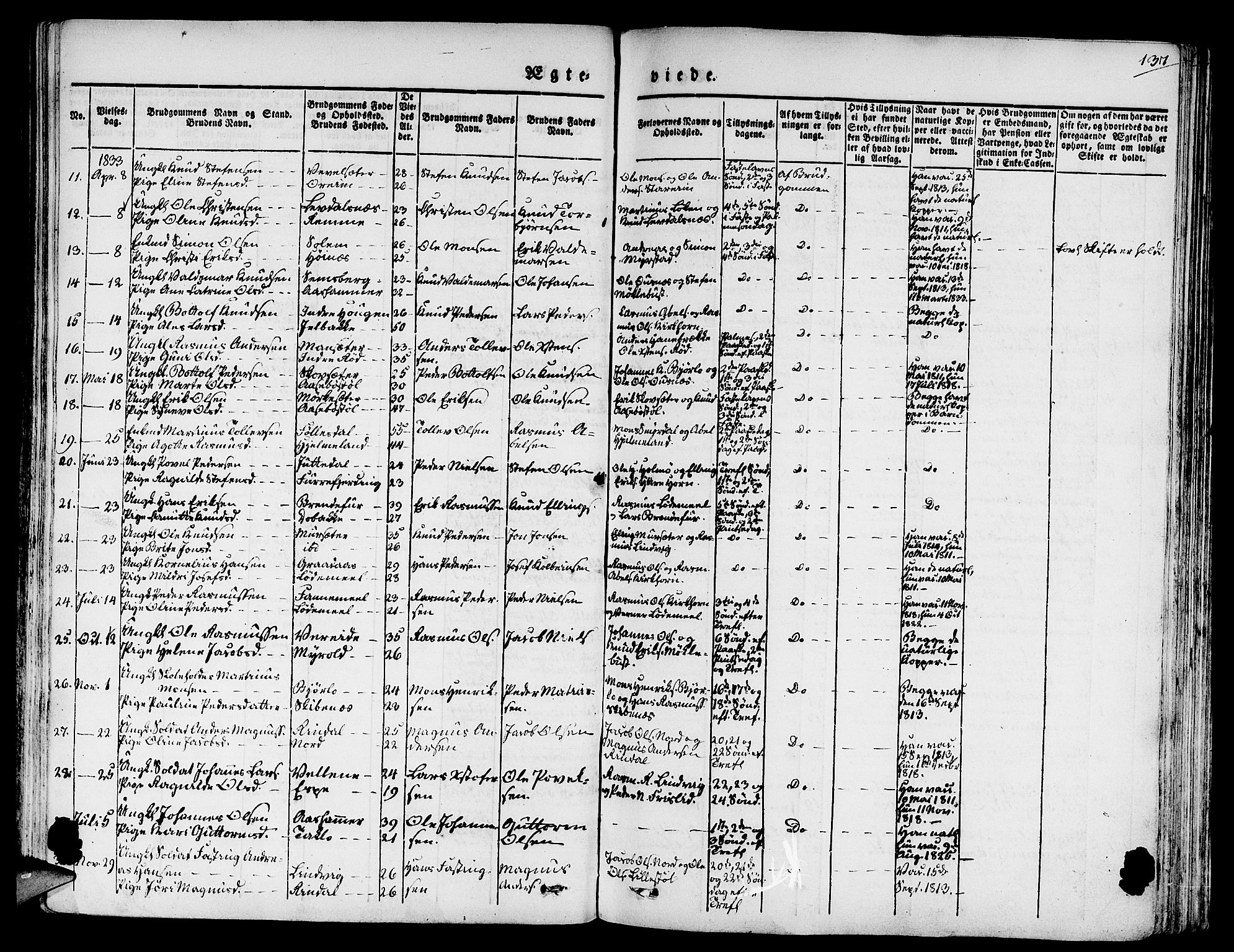 Eid sokneprestembete, SAB/A-82301/H/Haa/Haaa/L0006: Parish register (official) no. A 6, 1831-1843, p. 137