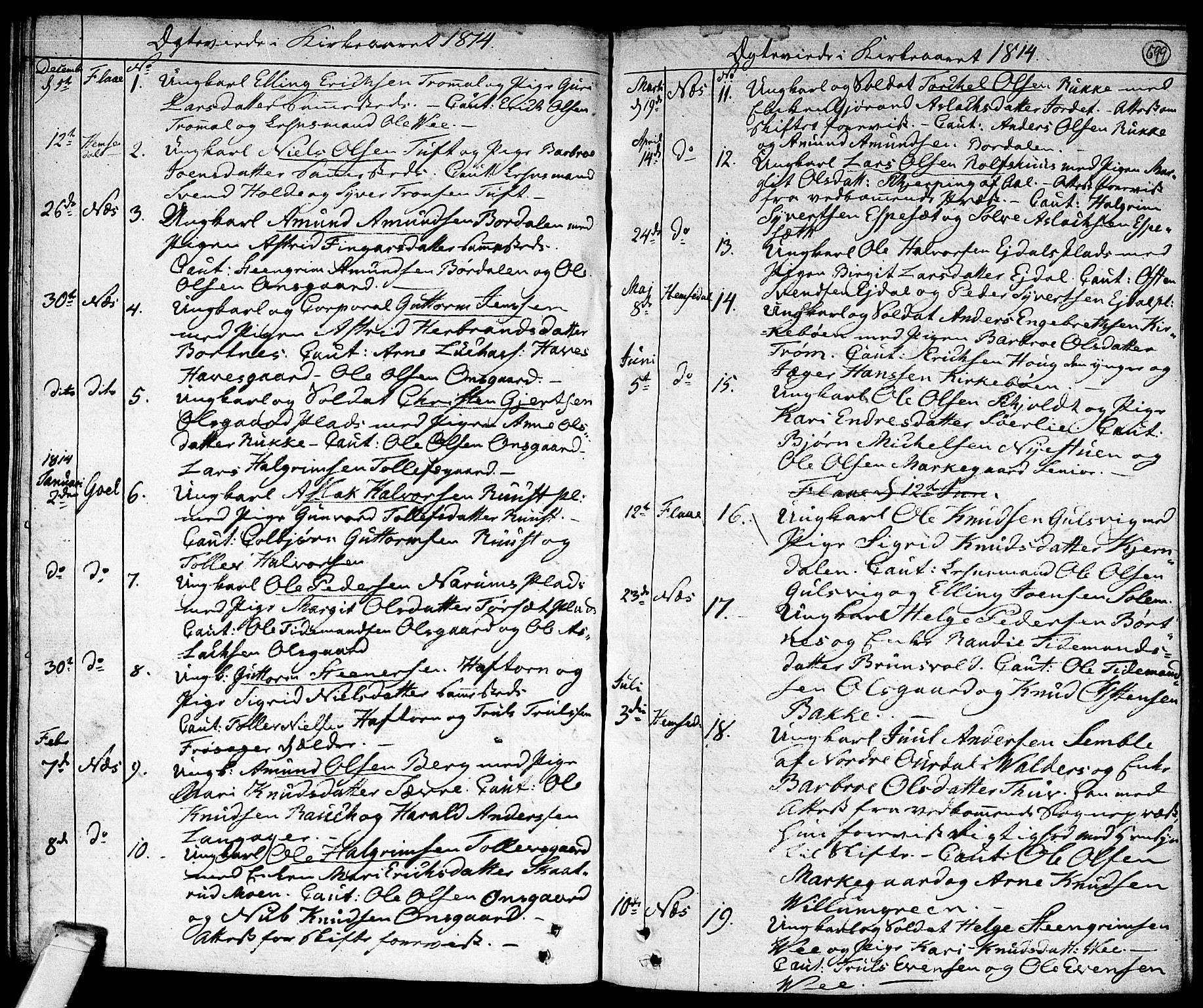 Nes kirkebøker, SAKO/A-236/F/Fa/L0006: Parish register (official) no. 6, 1808-1814, p. 698-699