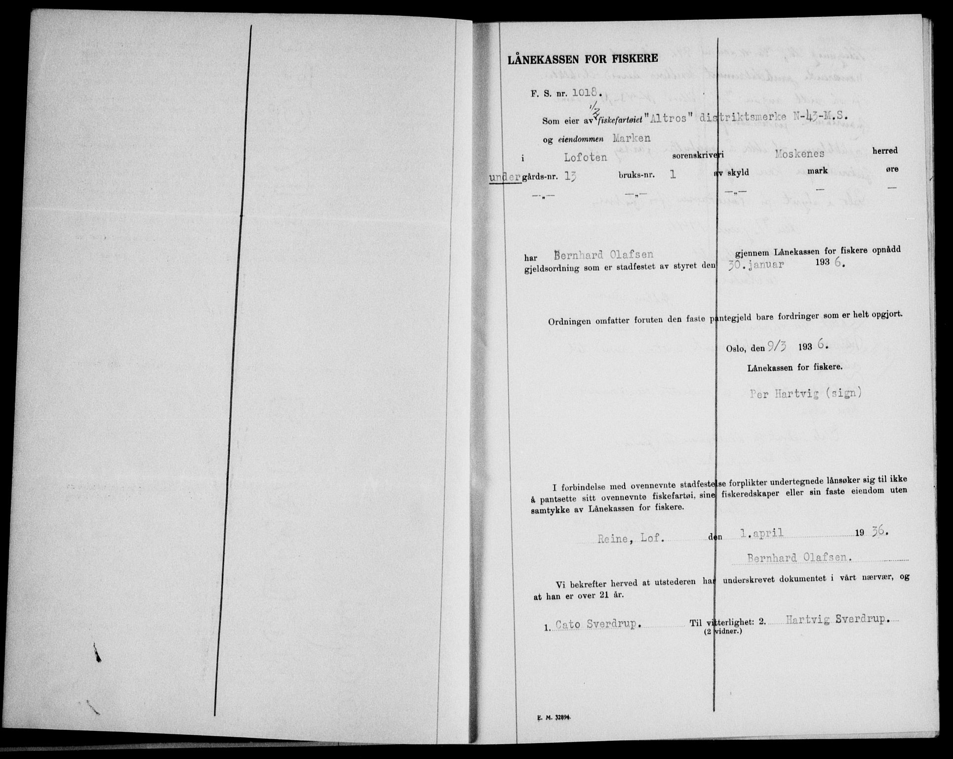 Lofoten sorenskriveri, AV/SAT-A-0017/1/2/2C/L0033b: Mortgage book no. 33b, 1936-1936, Diary no: : 745/1936