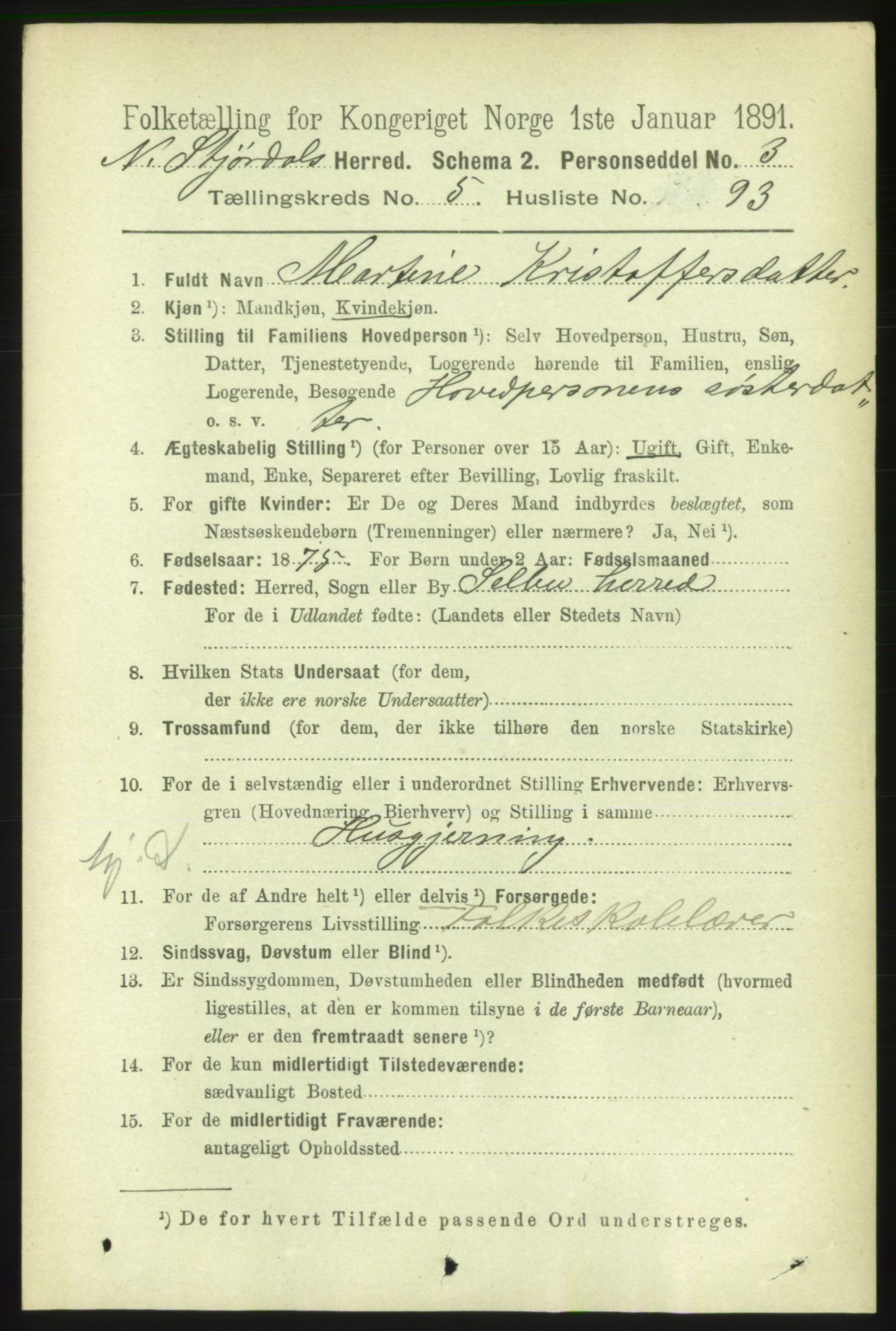 RA, 1891 census for 1714 Nedre Stjørdal, 1891, p. 2504