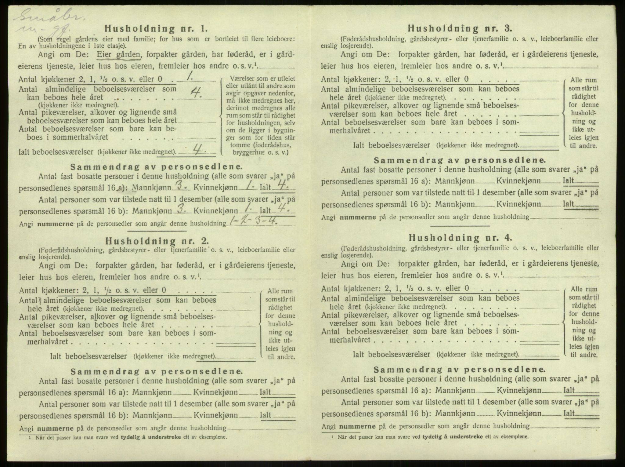 SAB, 1920 census for Kinn, 1920, p. 1172