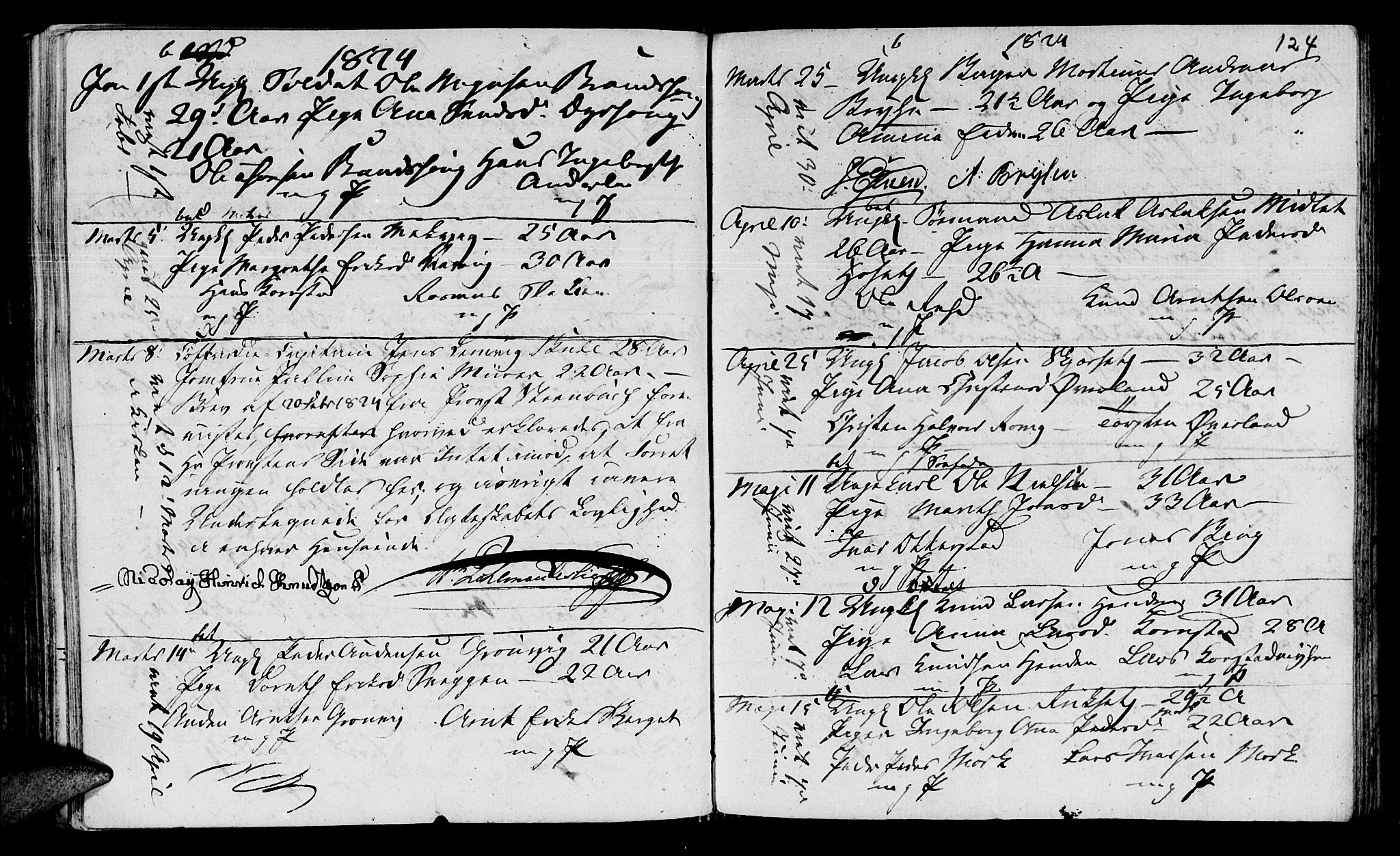 Ministerialprotokoller, klokkerbøker og fødselsregistre - Møre og Romsdal, AV/SAT-A-1454/568/L0795: Parish register (official) no. 568A04, 1802-1845, p. 124