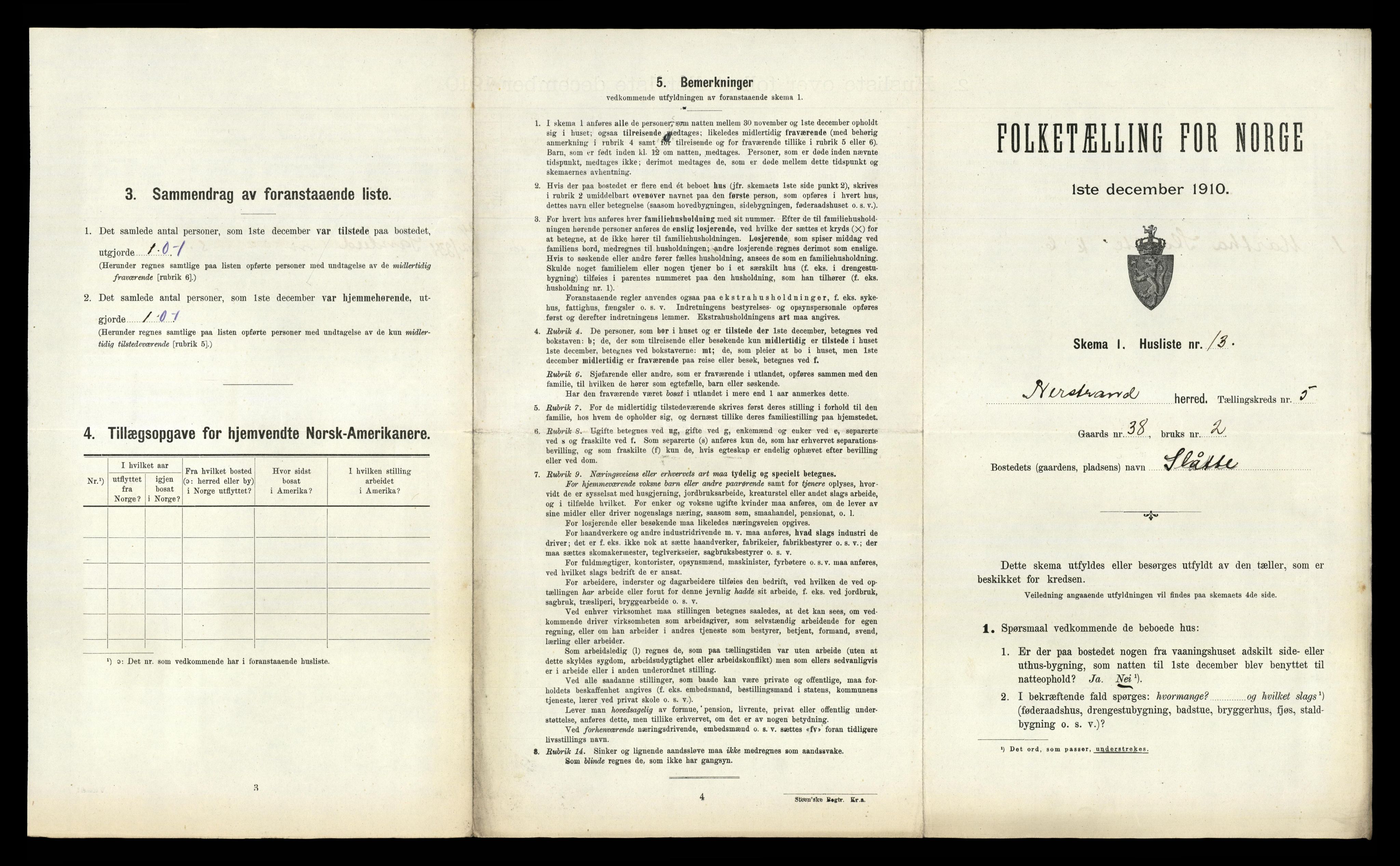 RA, 1910 census for Nedstrand, 1910, p. 377