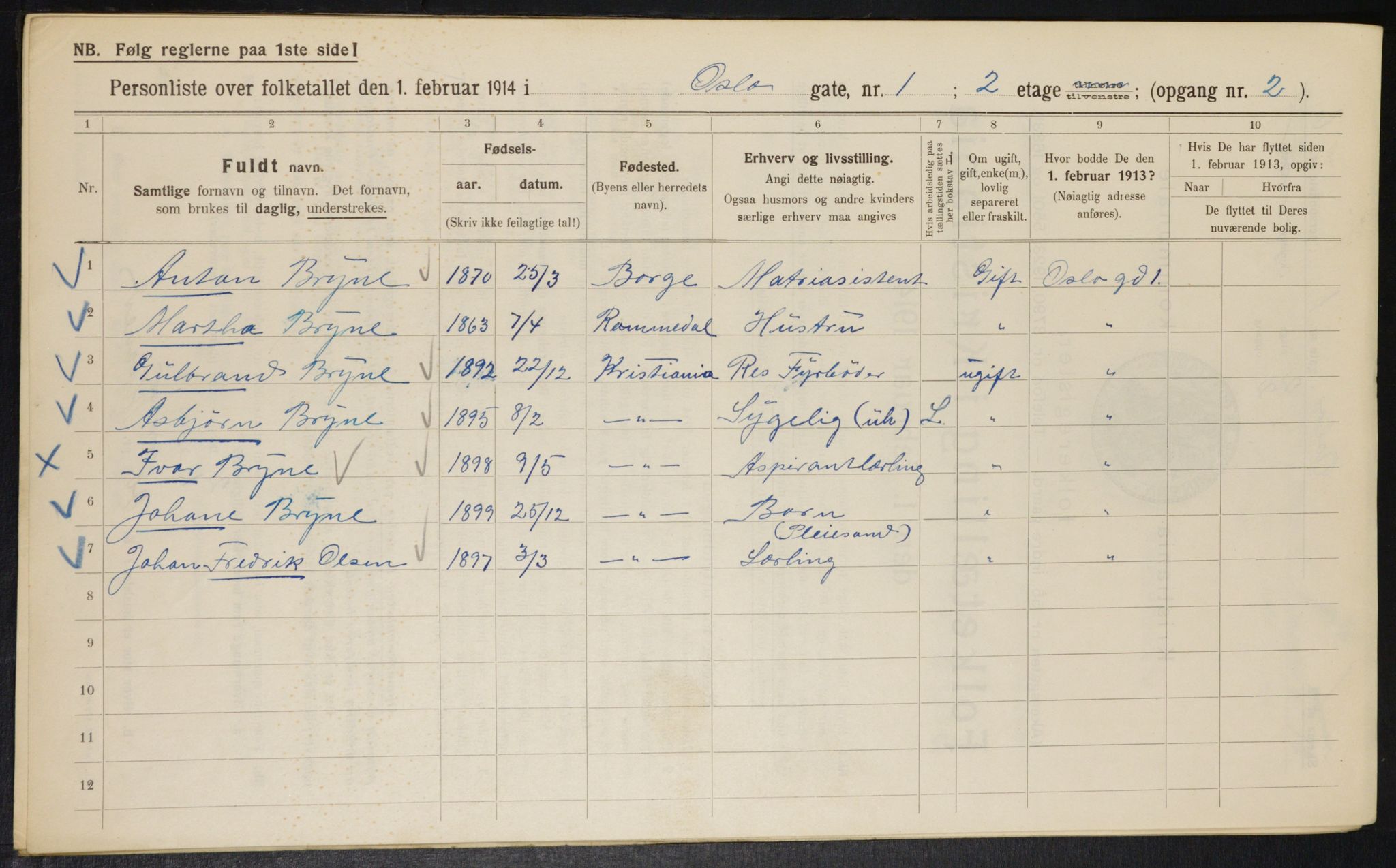 OBA, Municipal Census 1914 for Kristiania, 1914, p. 77022