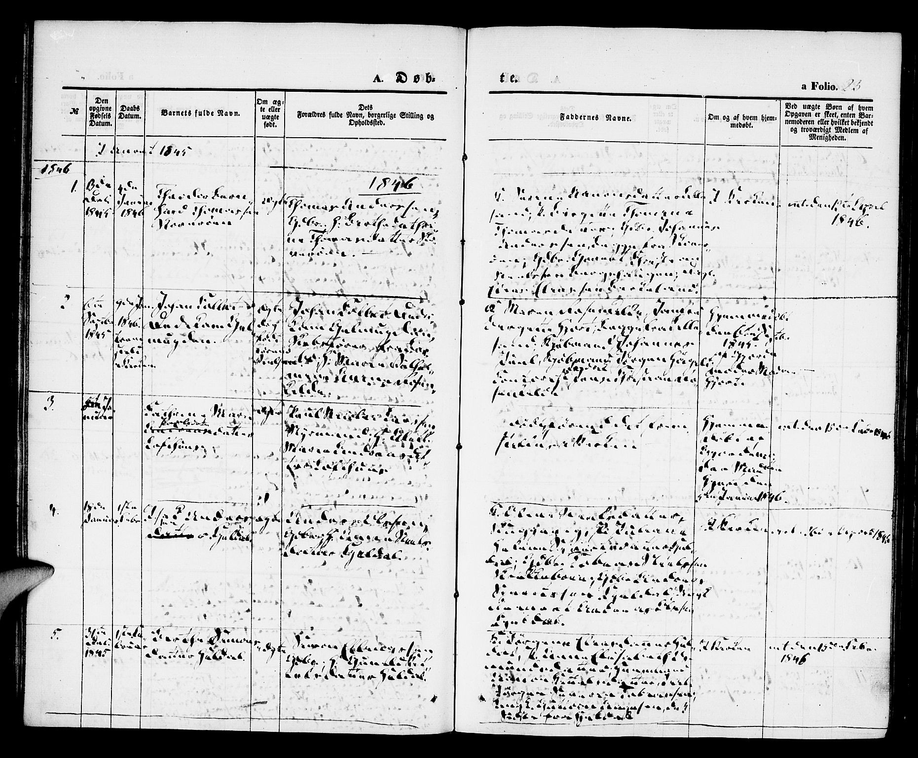 Vestre Moland sokneprestkontor, AV/SAK-1111-0046/F/Fa/Fab/L0005: Parish register (official) no. A 5, 1841-1849, p. 23