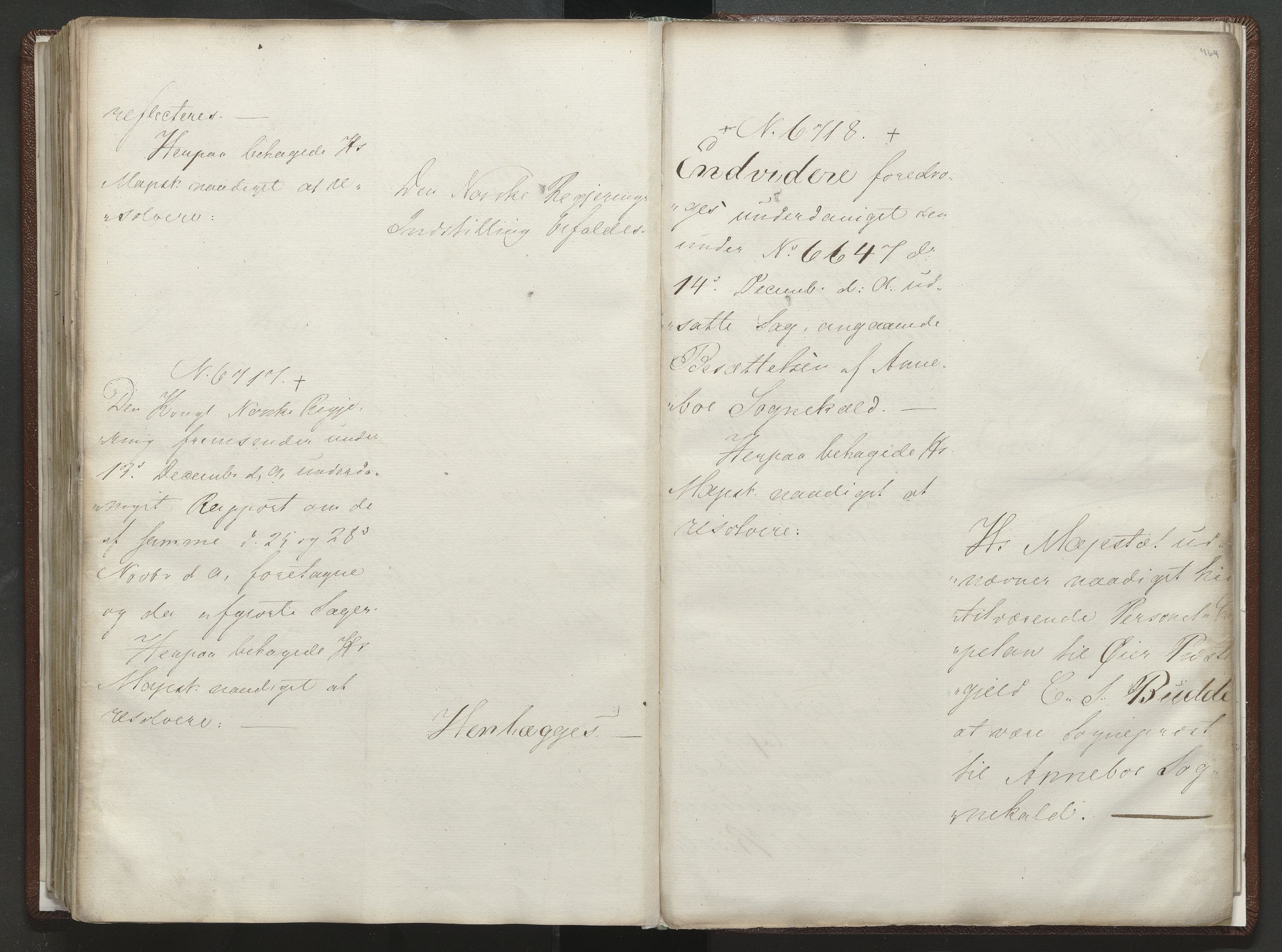 Statsrådssekretariatet, AV/RA-S-1001/A/Ab/L0015: Kgl. res. nr. 1-466 og 6645-6719, 2. halvår III, 1822, p. 464